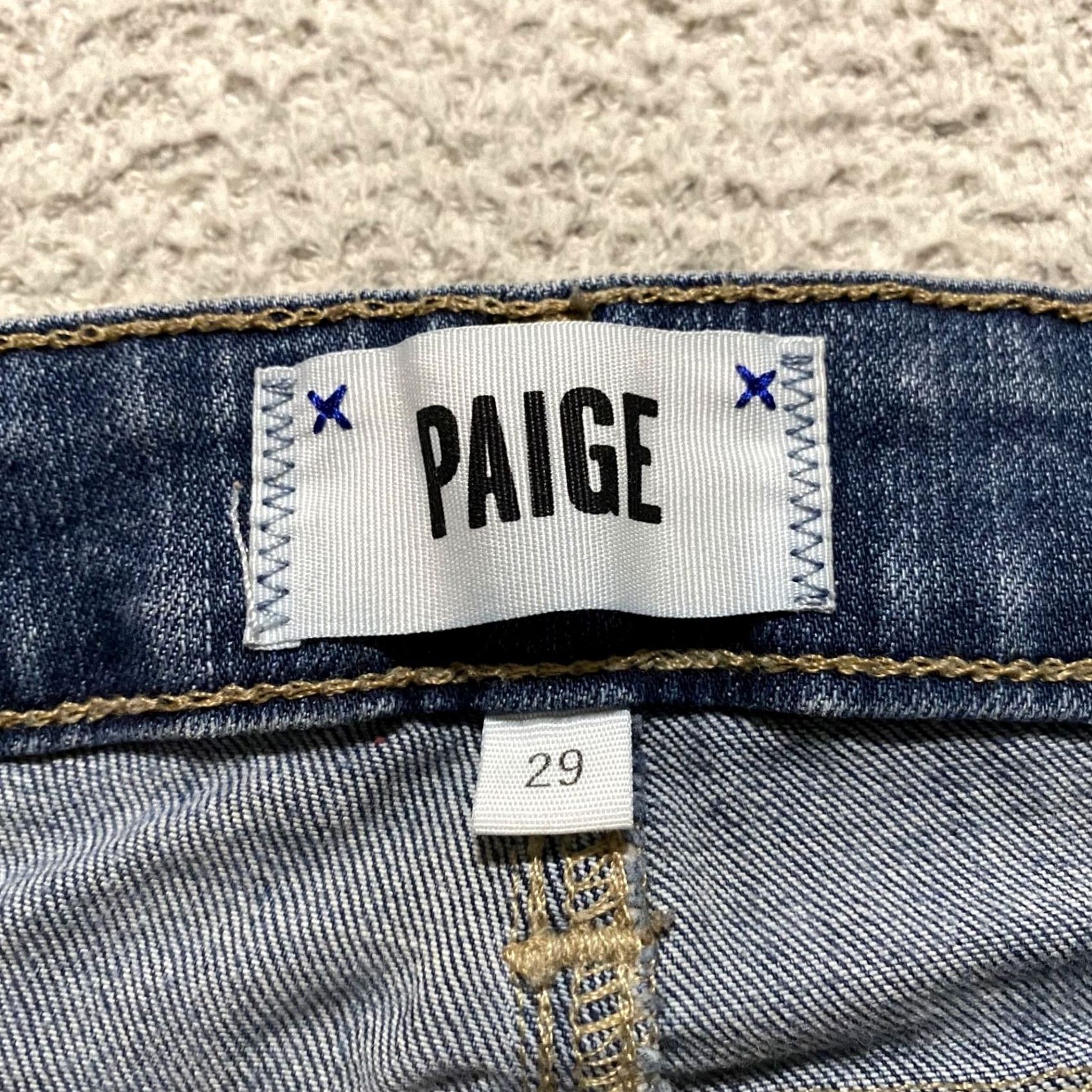 Paige Paige Jeans Womens Slim Mid Rise Ankle 29 Blue Denim Hoxton 5-Pocket Logo Stretch Cotton Blend 90s? No Vintage Capri? Size 29" - 3 Thumbnail