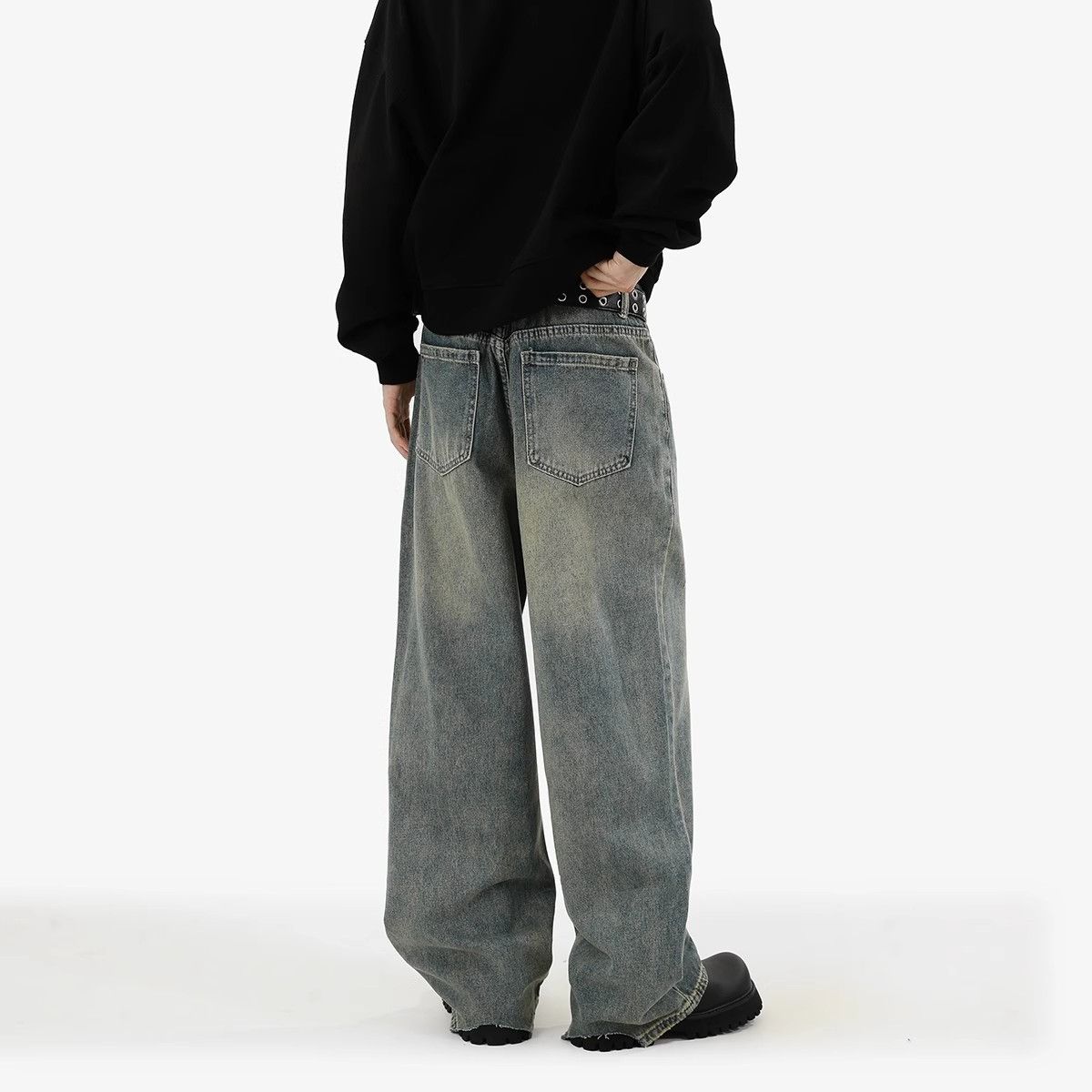 Japanese Brand Retro loose straight leg wide leg jeans Size US 32 / EU 48 - 4 Thumbnail