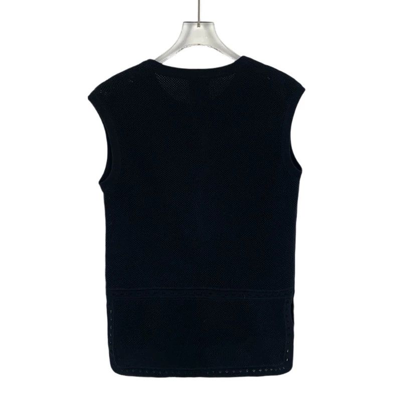 Chanel ChanelBlack cotton knitted vest 2503-Nextarrow Size 4XL / US 24-26 - 2 Thumbnail