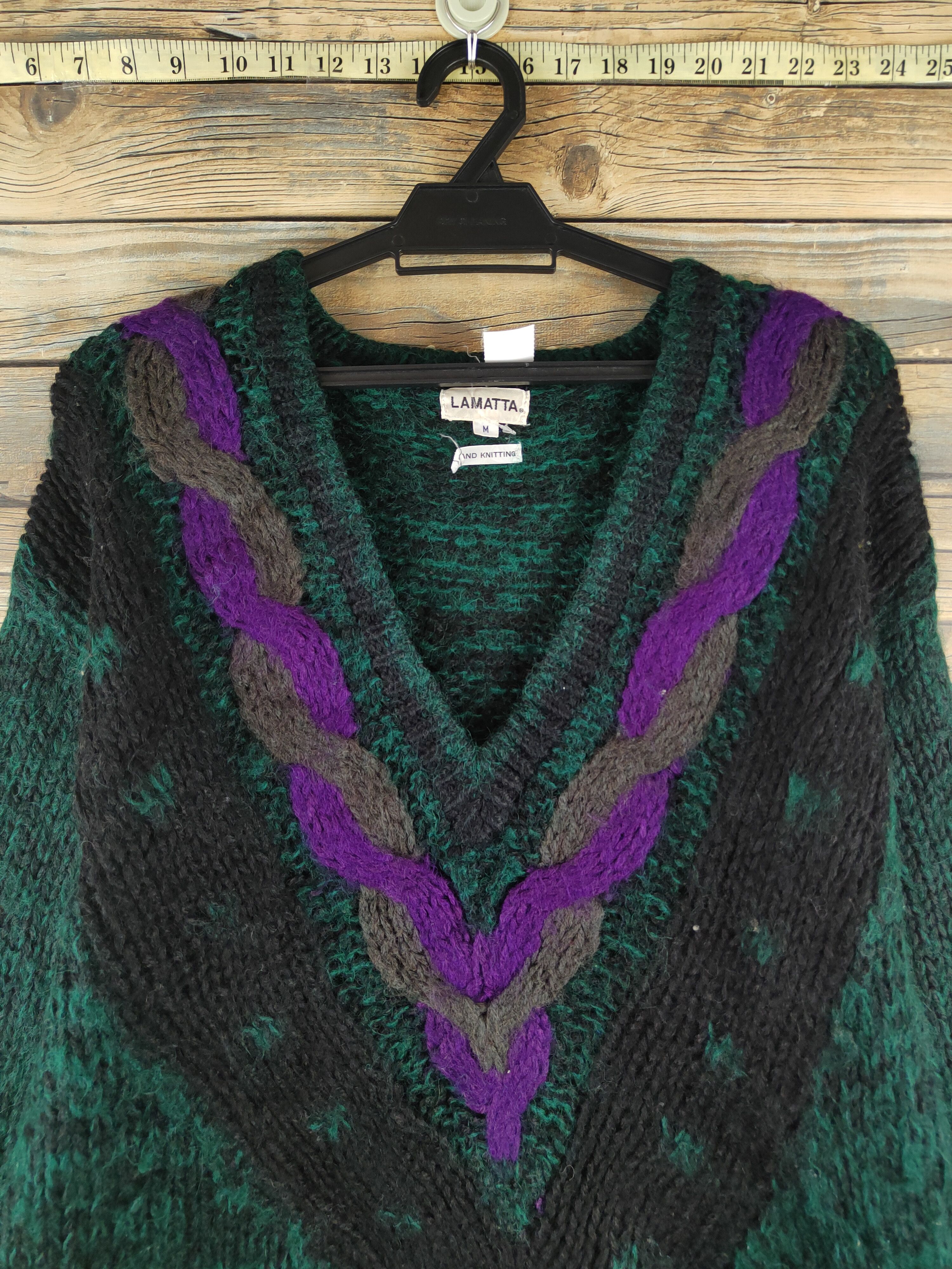 Handmade DL Japan hand knitting vintage Green Sweatshirts #46-436 Size US M / EU 48-50 / 2 - 2 Thumbnail