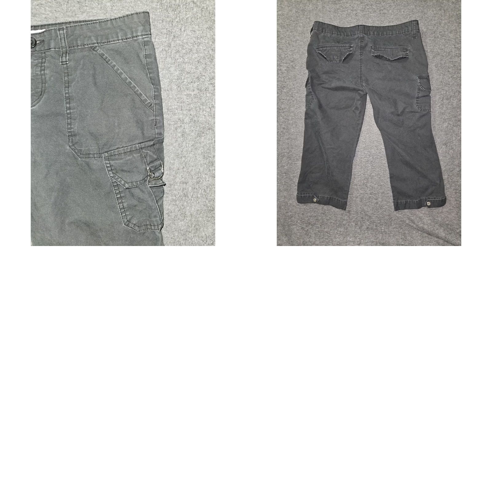 L.E.I. LEI Cargo Pants Womens 9 Black Cropped Utility Pockets Adjustable Hem Casual Capri Pants Size 30" / US 8 / IT 44 - 9 Thumbnail