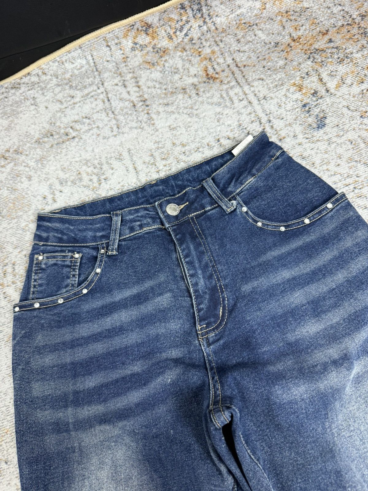 Tornado Mart Romwe y2k skull art style denim pants Size 25" / US 0 / IT 36 - 6 Thumbnail