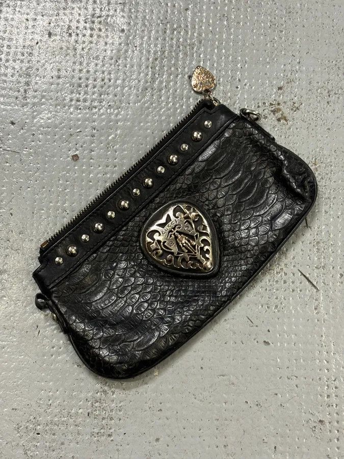 Gucci AW2007 Gucci Black Python Leather Studded Heart Bag by Frida Giannini Size ONE SIZE - 4 Thumbnail