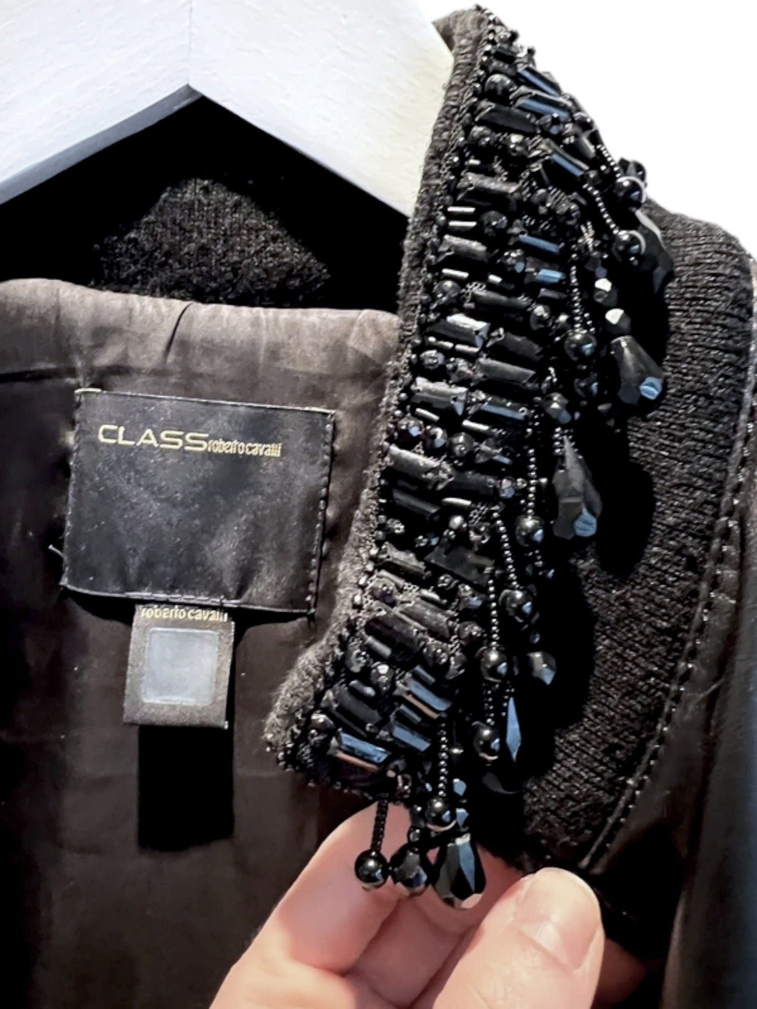 Roberto Cavalli Class Roberto Cavalli Beaded Leather Bomber Jacket, c. 2009 Size M / US 6-8 / IT 42-44 - 10 Thumbnail