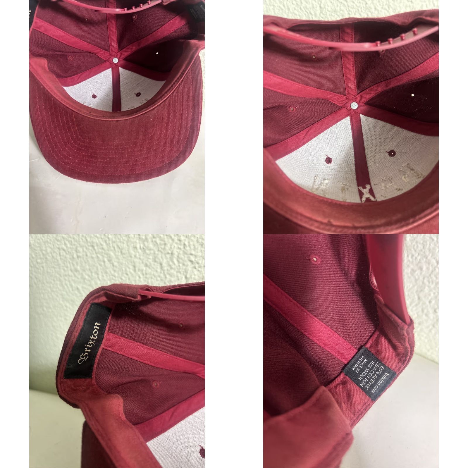 Brixton Brixton SnapBack Hat Maroon Adjustable Size ONE SIZE - 9 Thumbnail