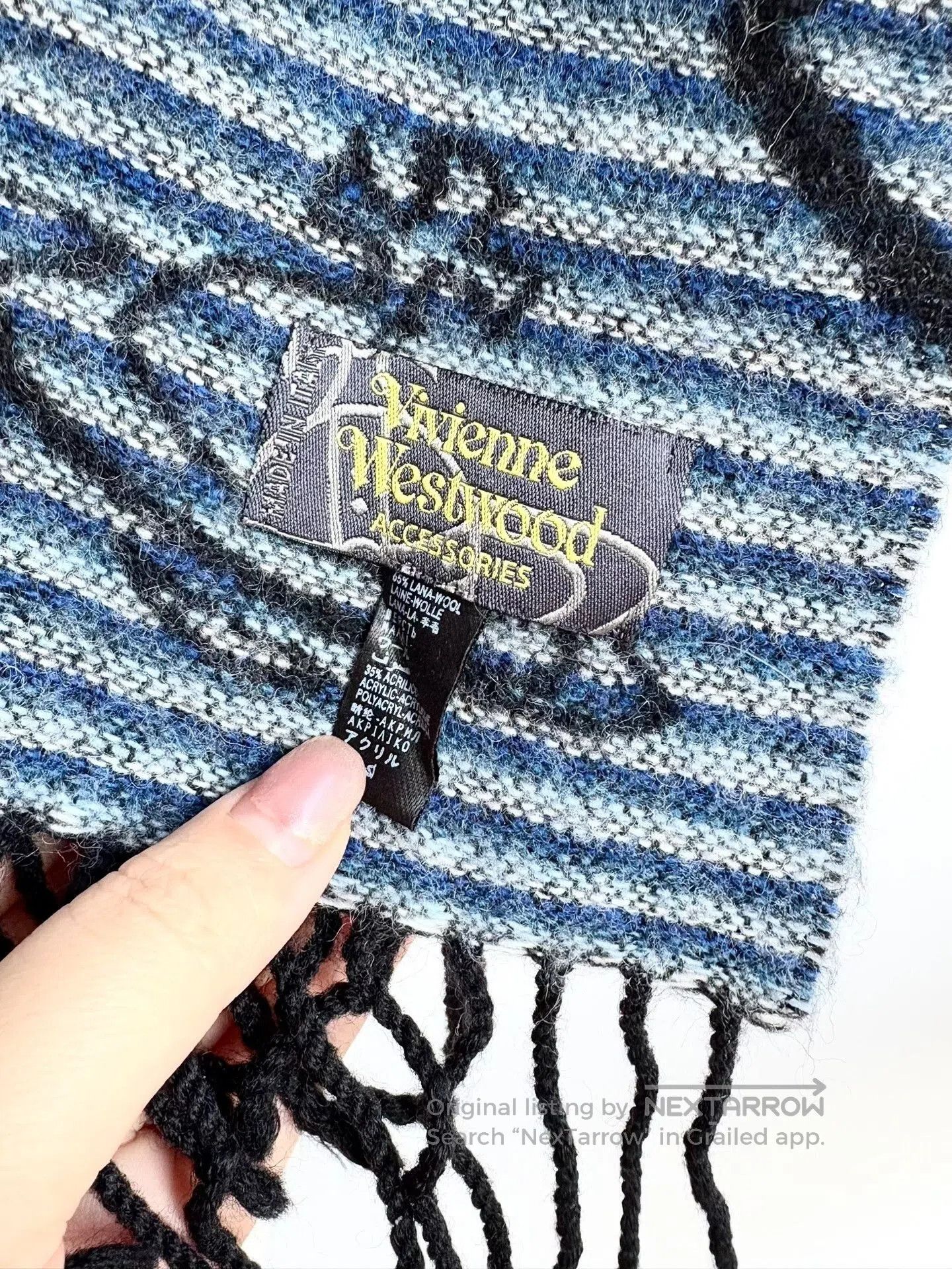 Vivienne Westwood Vivienne Westwood Black Blue Striped Scarf. Size ONE SIZE - 6 Thumbnail
