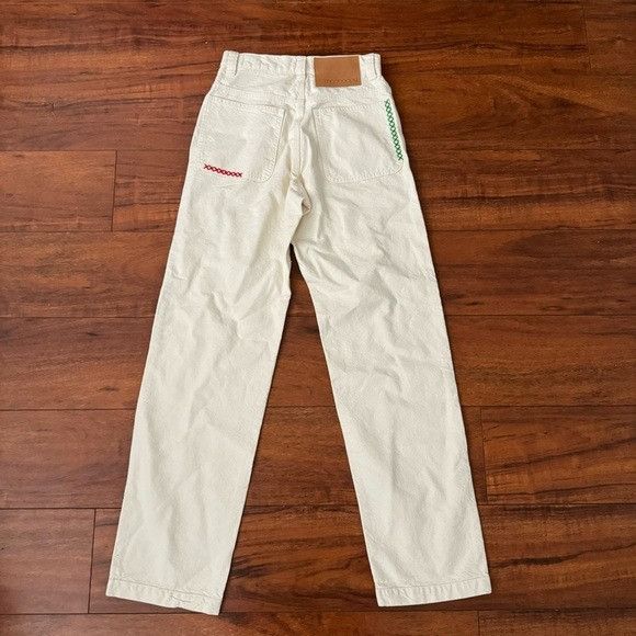 image of New Madhappy X Vans Exclusive White Jeans Size Xs in Cream, Women's