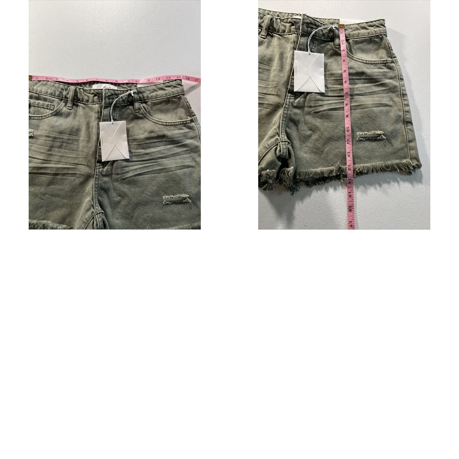 Vintage VINTAGE KanCan Denim Shorts Olive Green Fringe Cut-Off 28 Womens Jeans NWT Size 28" / US 6 / IT 42 - 8 Thumbnail