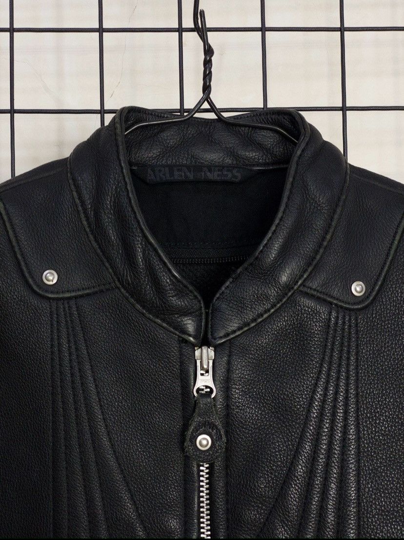Vintage ARLENNESS motorcycle leather jacket with lace up&embroidery Size M / US 6-8 / IT 42-44 - 5 Thumbnail