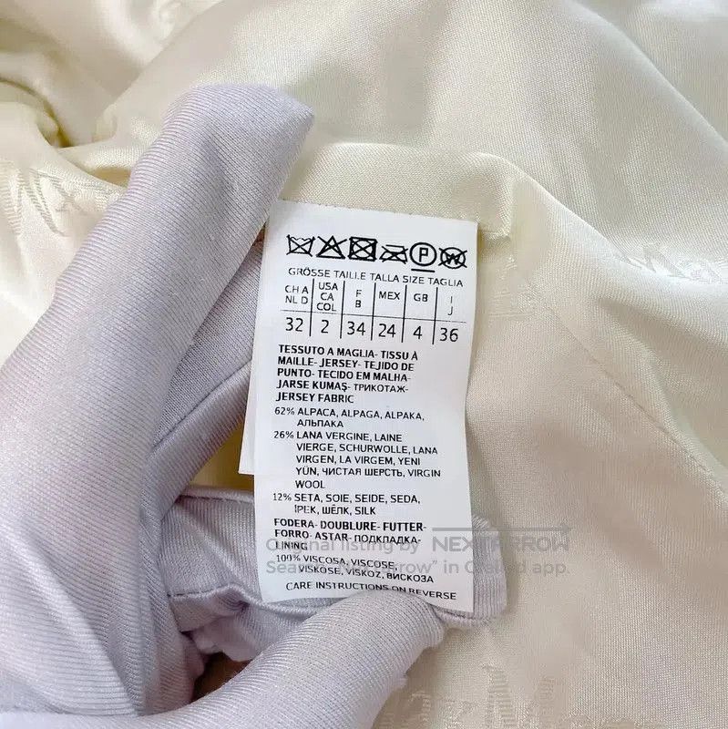 Max Mara MaxMara Classic White Alpaca Wool Coat . Size XS / US 0-2 / IT 36-38 - 7 Thumbnail