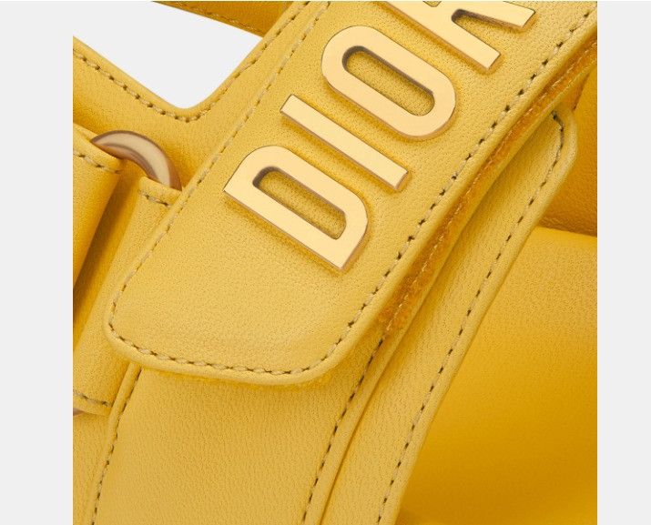 Dior o1w1db11124 Lambskin Dioract Sandals in Yellow Size US 7 / IT 37 - 5 Thumbnail