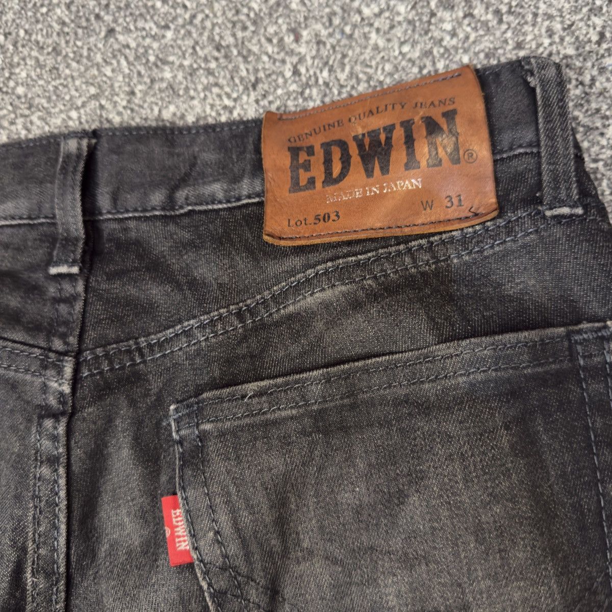 If Six Was Nine 🔥 Vintage 90s Black Wax Denim Edwin 503 Size US 31 - 9 Thumbnail