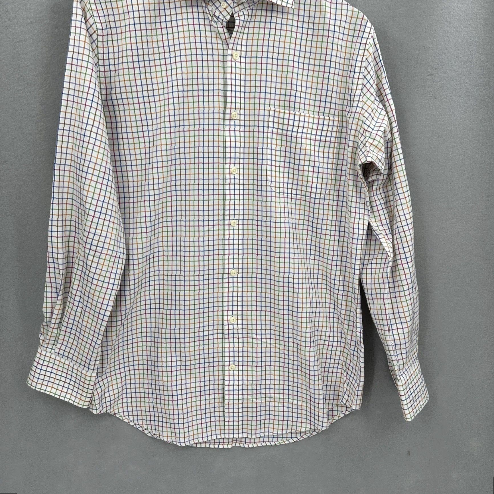 Peter Millar Peter Millar Shirt Mens Medium Windowpane Check Button Front Long White Size US M / EU 48-50 / 2 - 3 Thumbnail