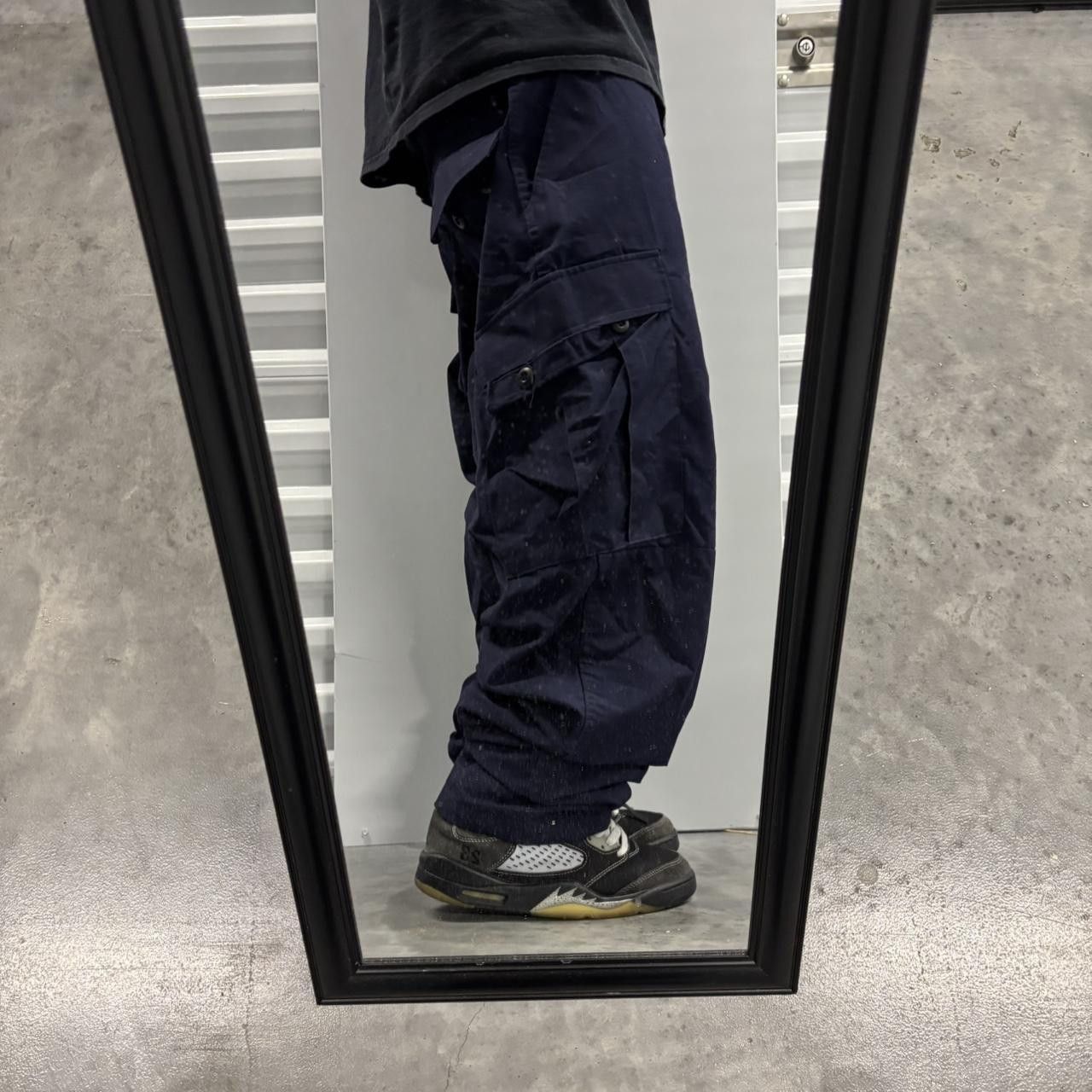 Japanese Brand × Vintage Crazy Vintage Y2K/2000s Baggy Navy Blue Workwear Cargo Pants! Size US 36 / EU 52 - 2 Thumbnail