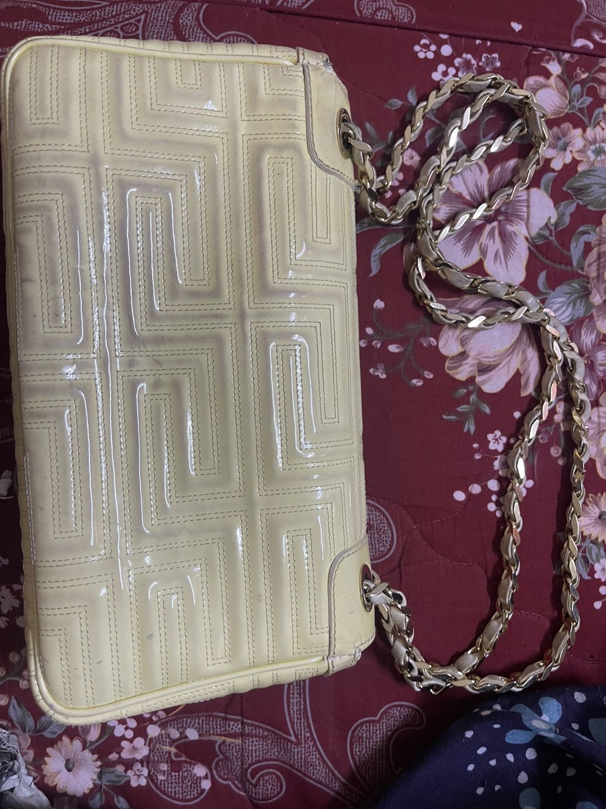 Versace Gianni Versace Yellow Quilted Patent Leather Flap Size ONE SIZE - 4 Thumbnail