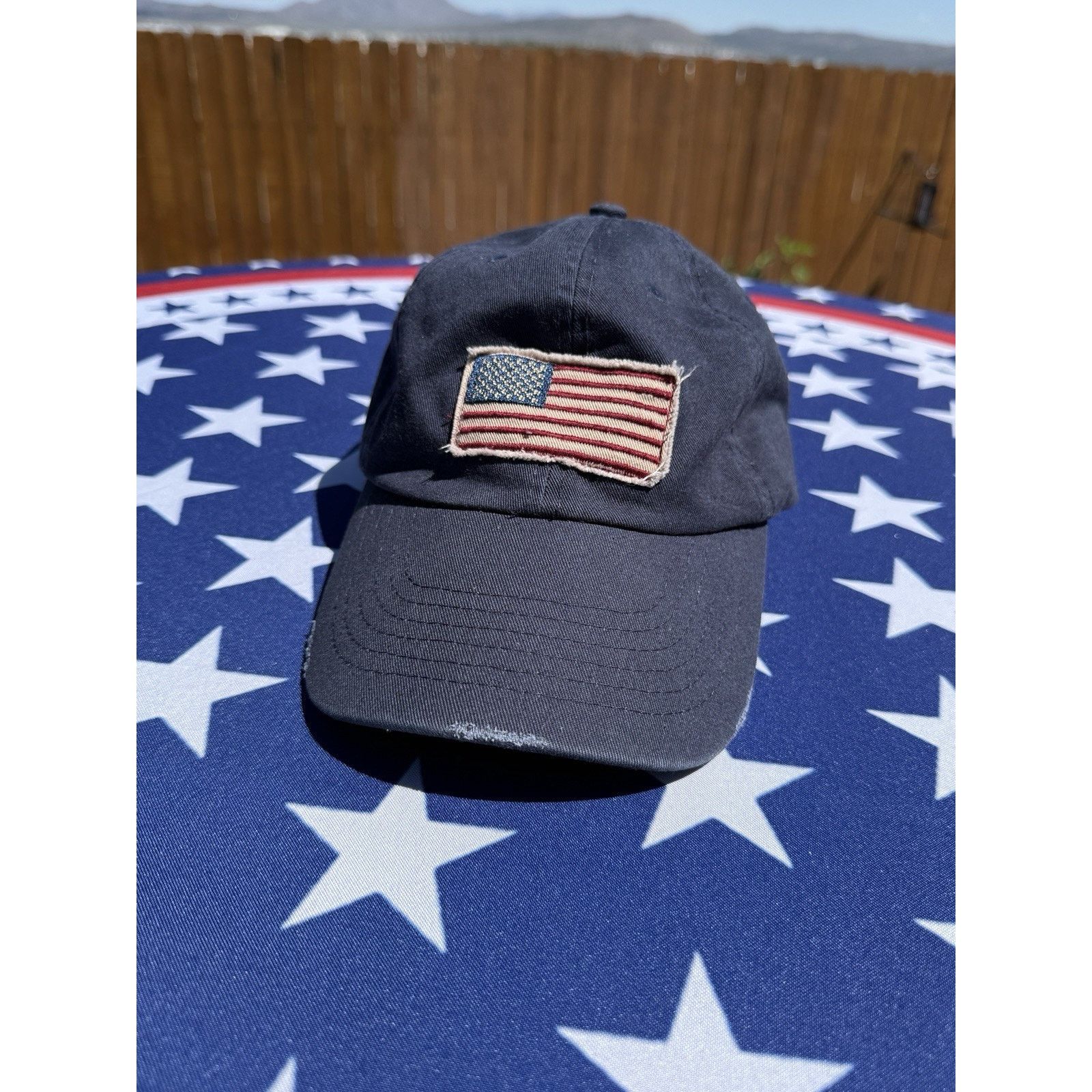 Other USA Flag Baseball Cap Adjustable Embroidered, Distressed Size ONE SIZE - 2 Thumbnail