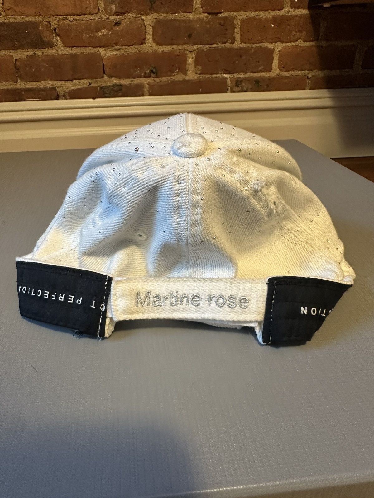 Martine Rose SS/24 Runway Studded MR Logo Distressed Hat Size ONE SIZE - 9 Thumbnail