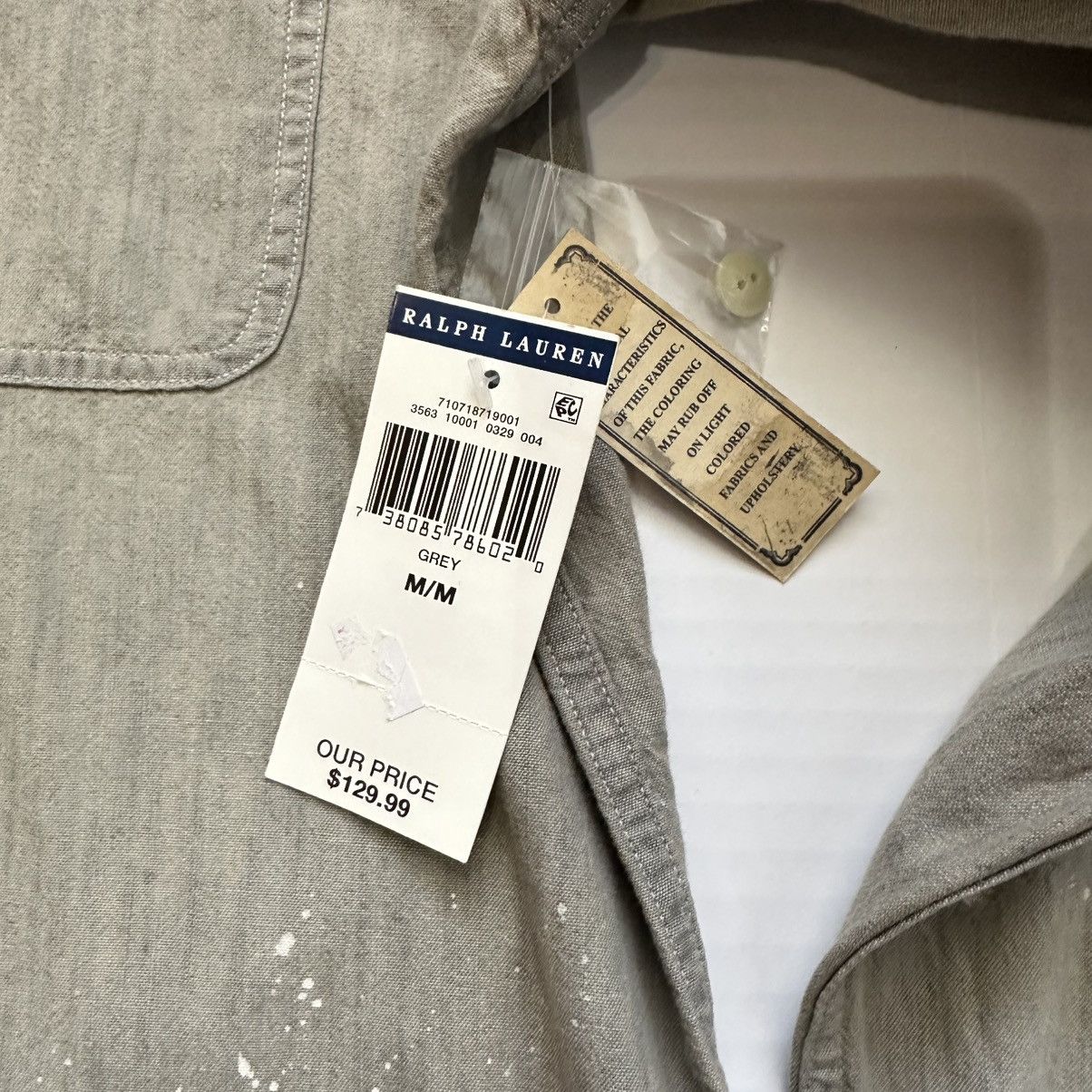 Polo Ralph Lauren New Polo Ralph Lauren Paint Splatter Denim Shirt Vintage Size US M / EU 48-50 / 2 - 5 Thumbnail