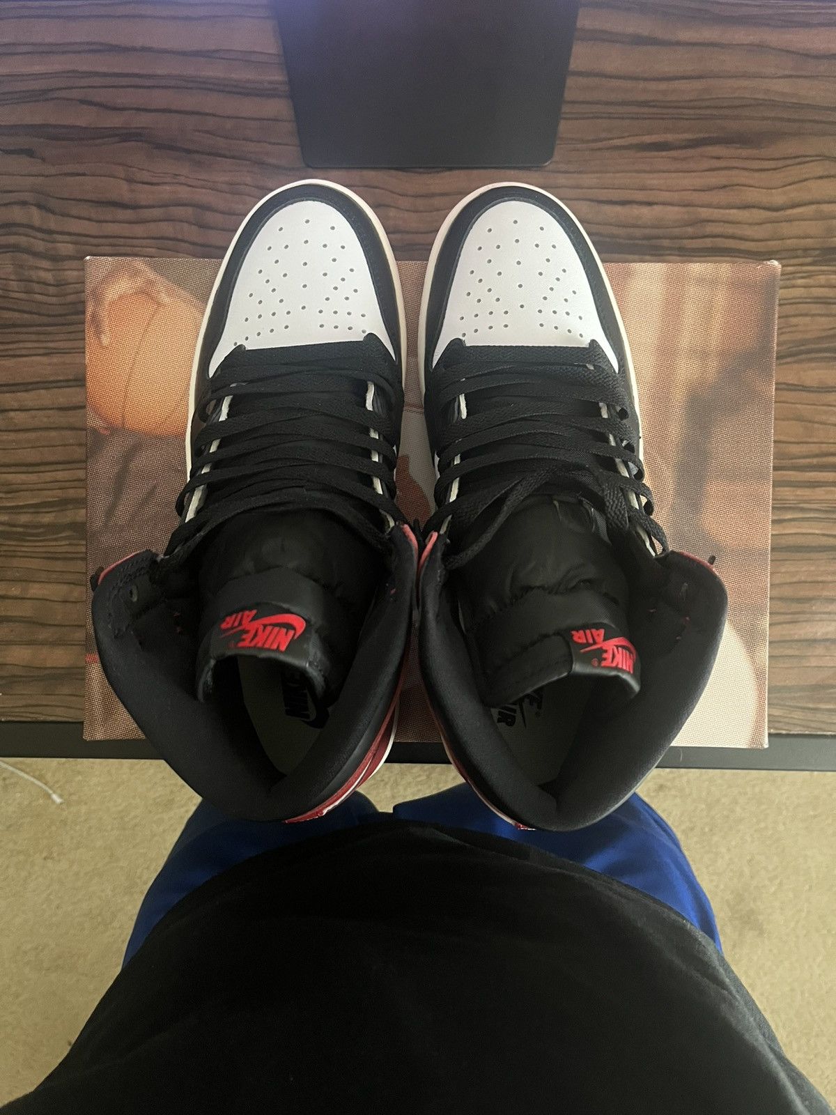 Jordan Brand Jordan 1 Retro High OG Black Toe Size US 11 / EU 44 - 4 Thumbnail