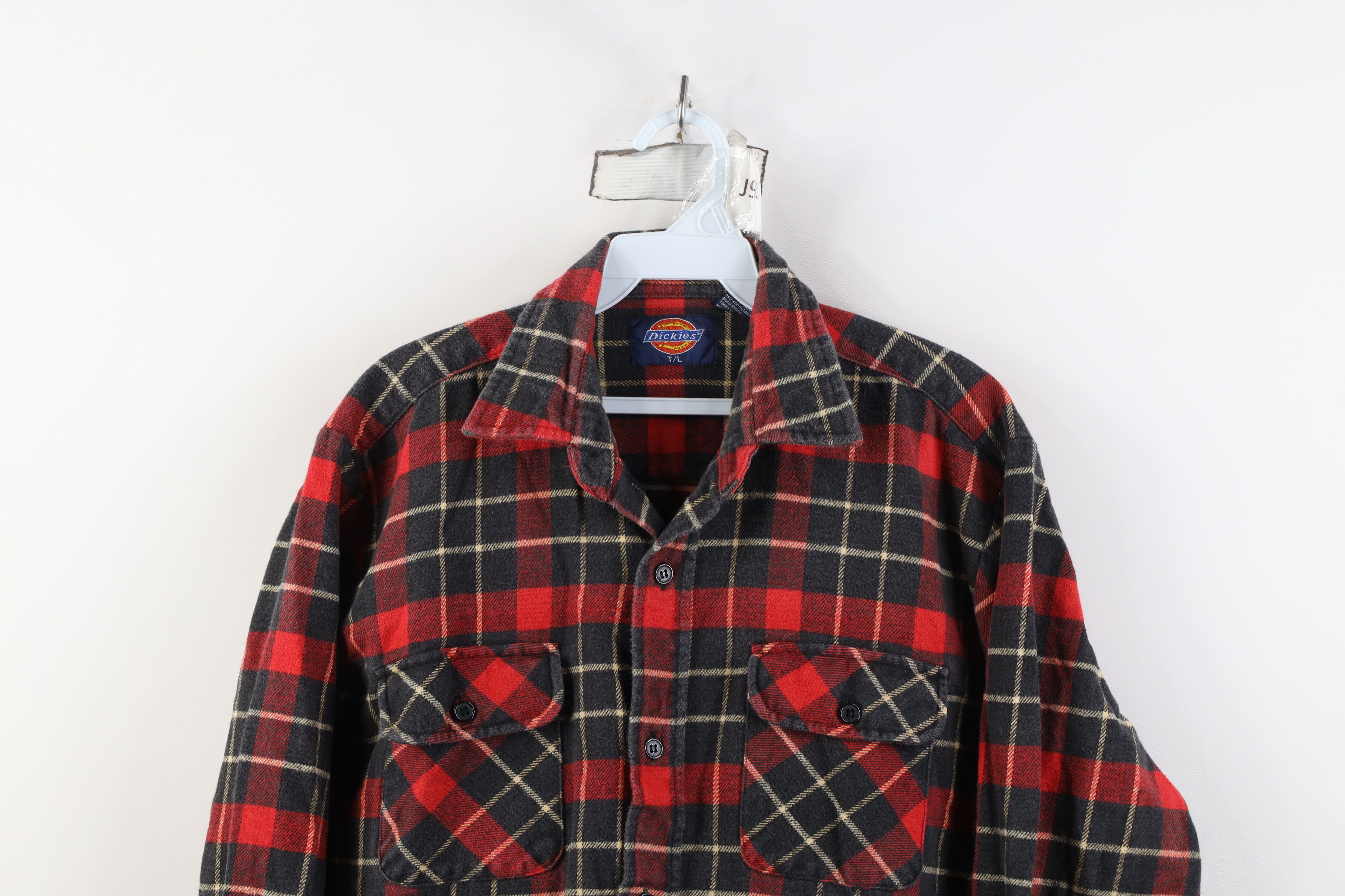 Dickies Vintage 90s Dickies Flannel Collared Button Shirt Plaid Size US L / EU 52-54 / 3 - 2 Thumbnail