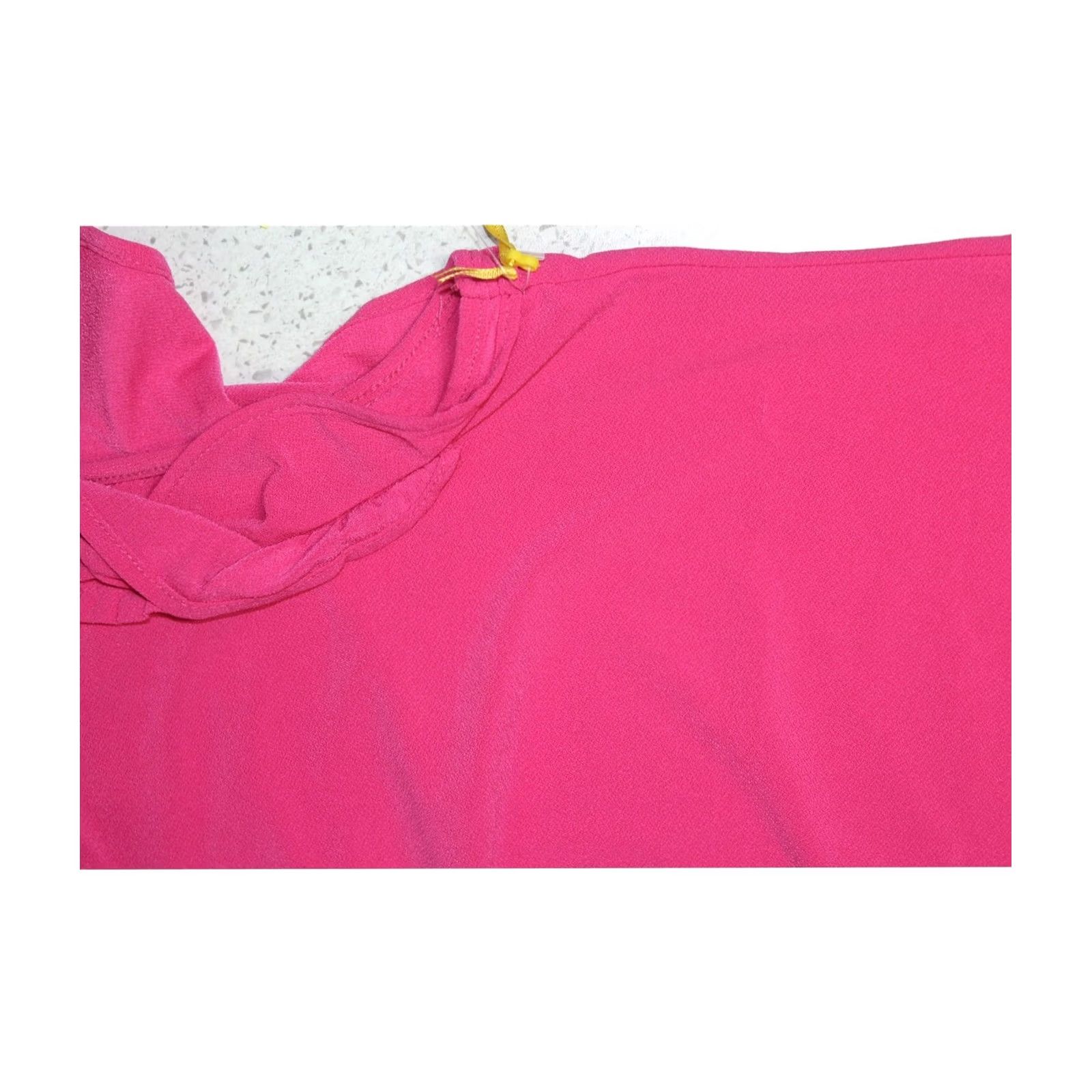 Vintage CeCe Womens Blouse, Knit, Ruffled Flutter Sleeve, Pink, XS Size XS / US 0-2 / IT 36-38 - 2 Thumbnail
