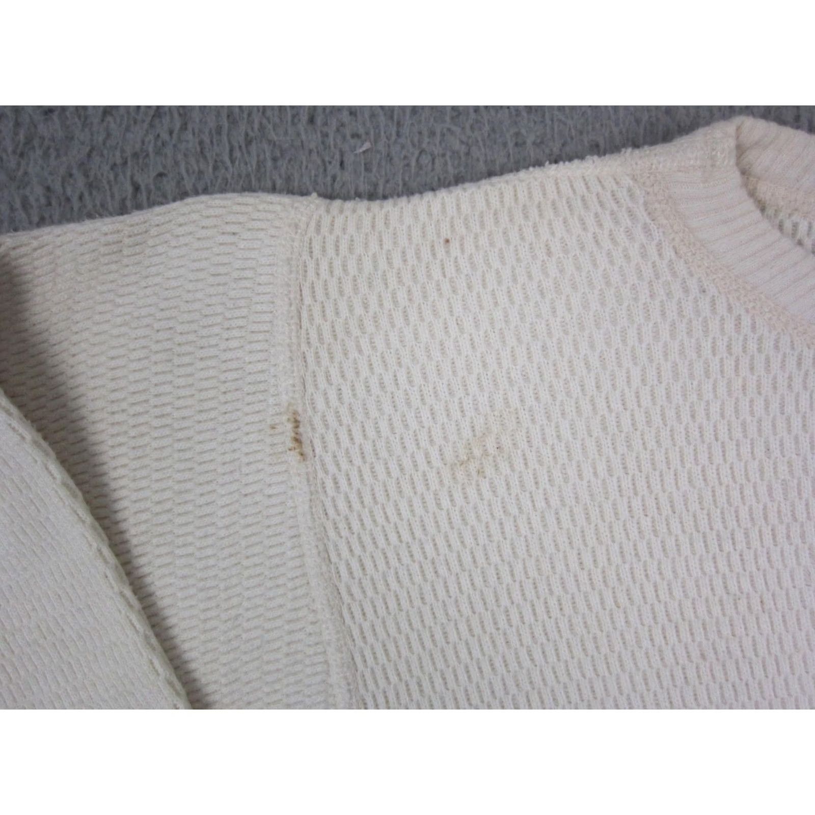 JCPenney VINTAGE JCPenney Shirt Mens LT Thermal Waffle Knit Ivory 60s 70s 80s 90s Crew Neck Long Sleeve Classic Big & Tall Mens Size US L / EU 52-54 / 3 - 5 Thumbnail
