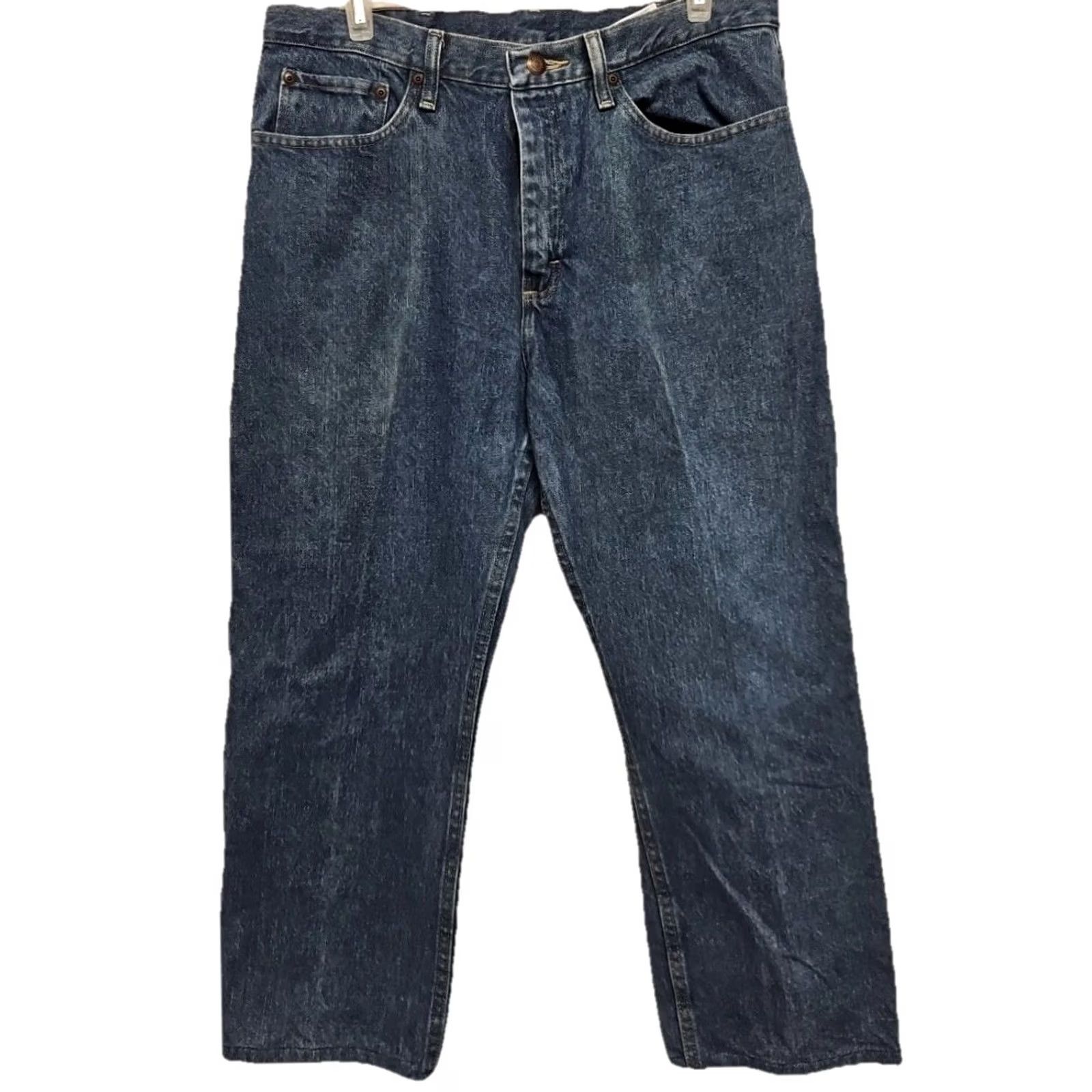 Wrangler Wrangler Jeans Men’s 34x24 Regular Straight Cotton Denim Y2K Vintage-Style Blue 2000s Size US 34 / EU 50 - 2 Thumbnail