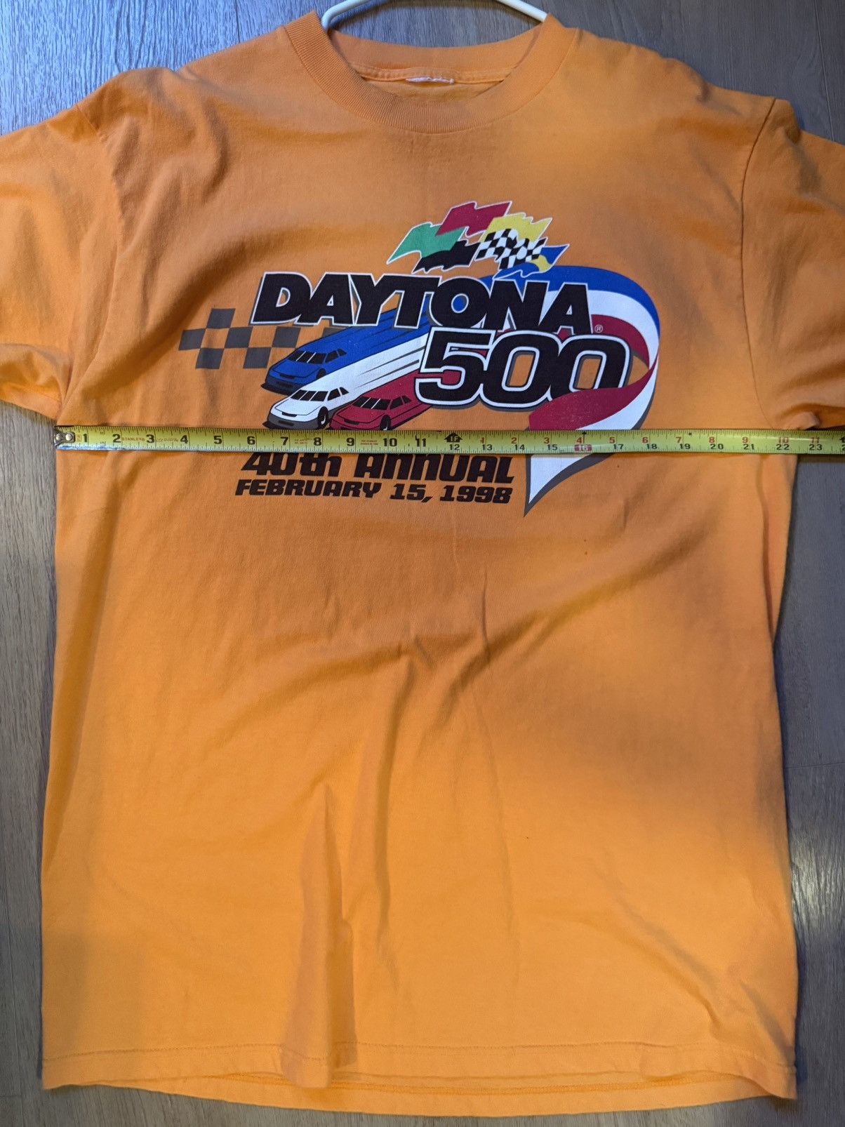 NASCAR 1998 Vintage Orange Daytona 500 Anniversary NASCAR tee Size US XL / EU 56 / 4 - 3 Thumbnail