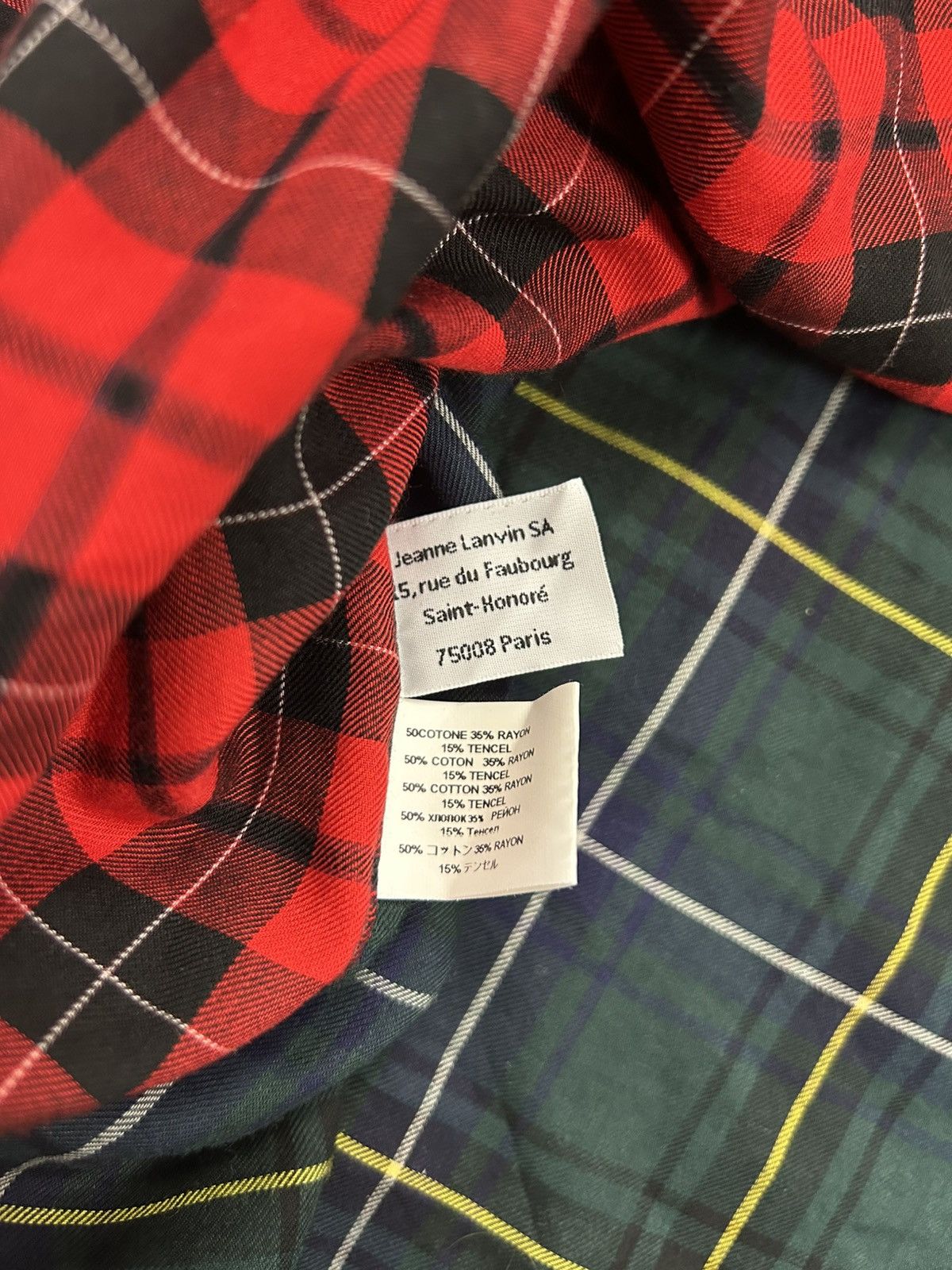 Lanvin Lanvin shirt patchwork plaid tartan button up flannel runway Size US XL / EU 56 / 4 - 9 Thumbnail