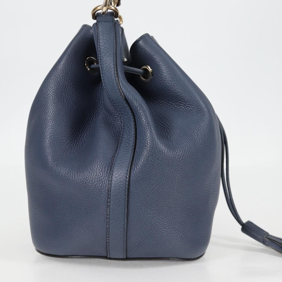 Gucci GUCCI Bamboo Hand Bag Leather Blue Gold Size ONE SIZE - 5 Thumbnail
