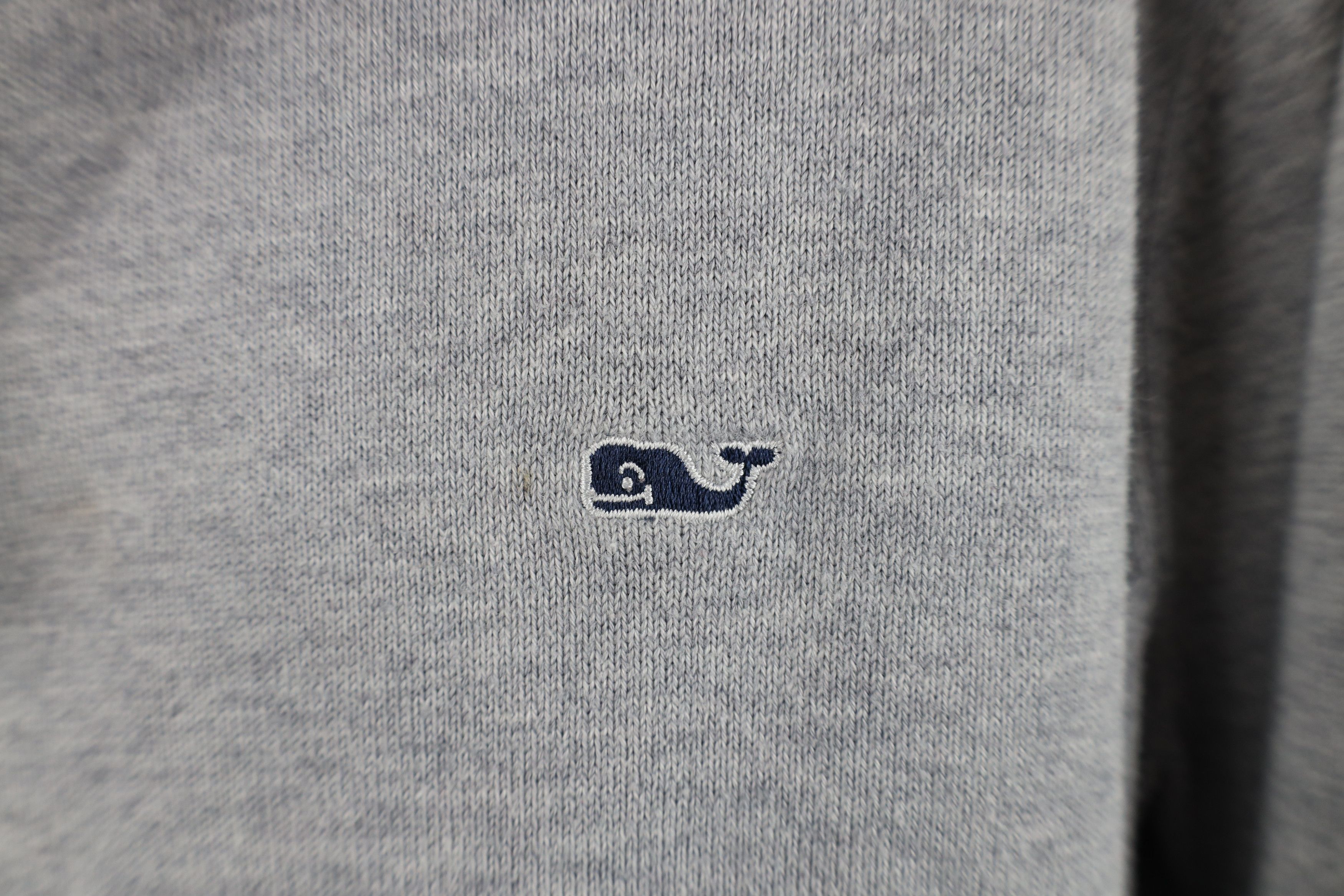 Vineyard Vines Vineyard Vines Logo Cotton Ribbed Knit Half Zip Sweater Gray Size US M / EU 48-50 / 2 - 4 Thumbnail