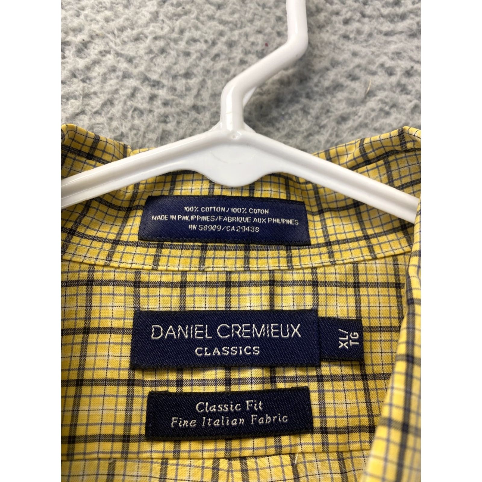 Cremieux Daniel Cremieux Shirt Classics Mens XL Yellow Plaid Button /109-8 Size US XL / EU 56 / 4 - 4 Thumbnail