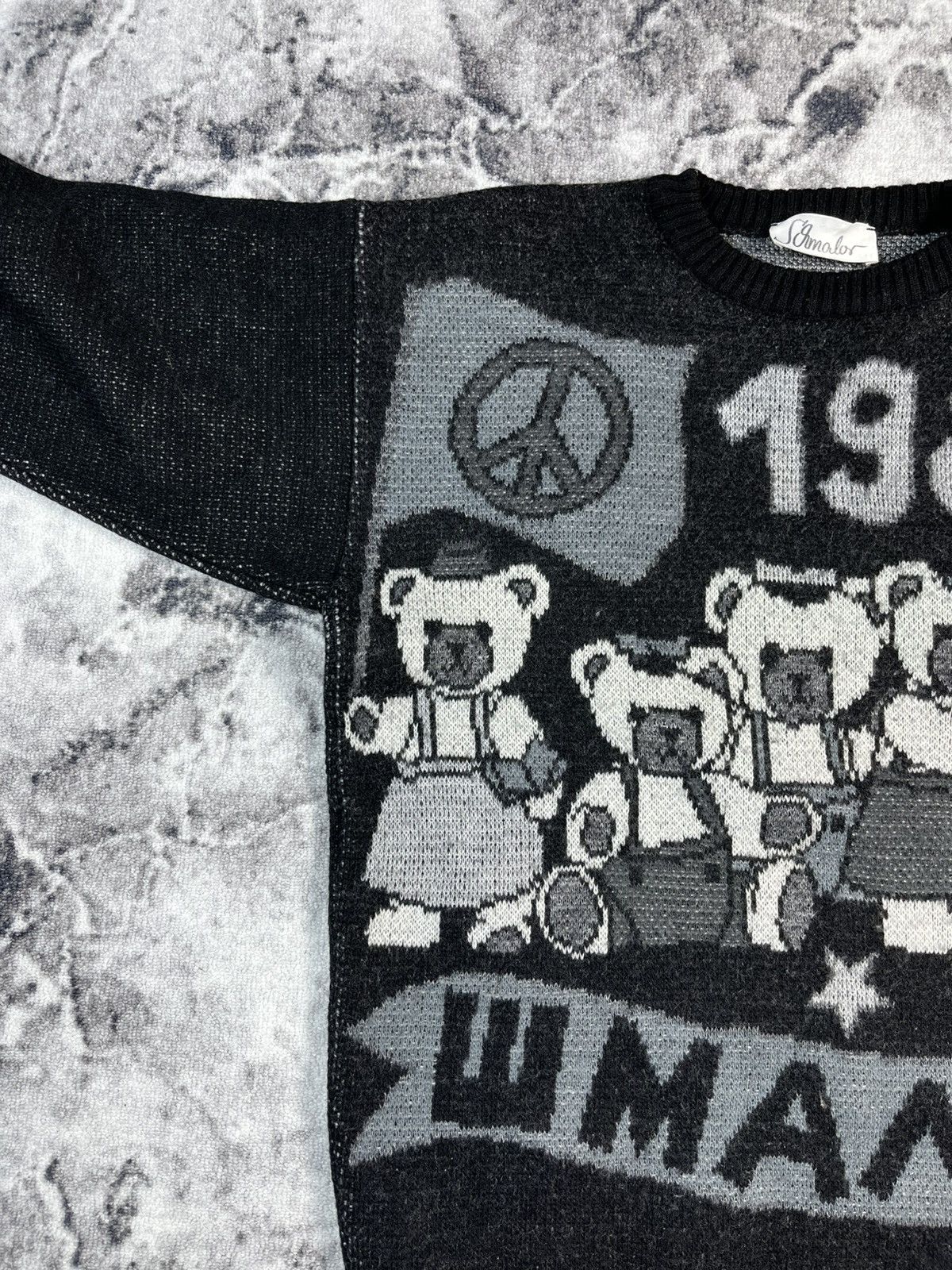 Other Vintage 1988 Teddy Bear Knit Sweater USSR Style Size US L / EU 52-54 / 3 - 2 Thumbnail
