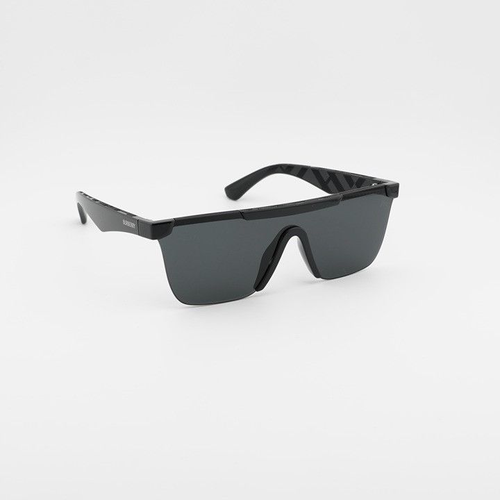 Burberry Burberry BE4480D 300187 Sunglasses Black Rectangle Frame Size ONE SIZE - 7 Thumbnail