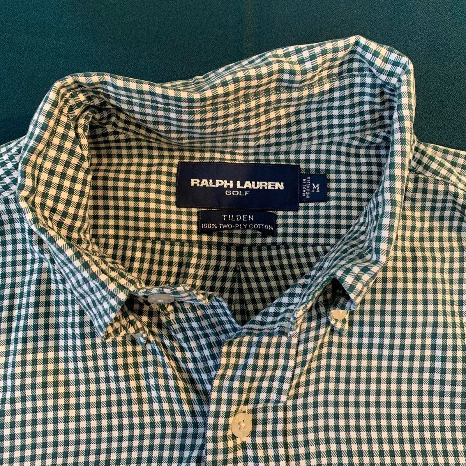 Ralph Lauren Ralph Lauren Green Gingham Button Down Shirt Size US M / EU 48-50 / 2 - 2 Thumbnail