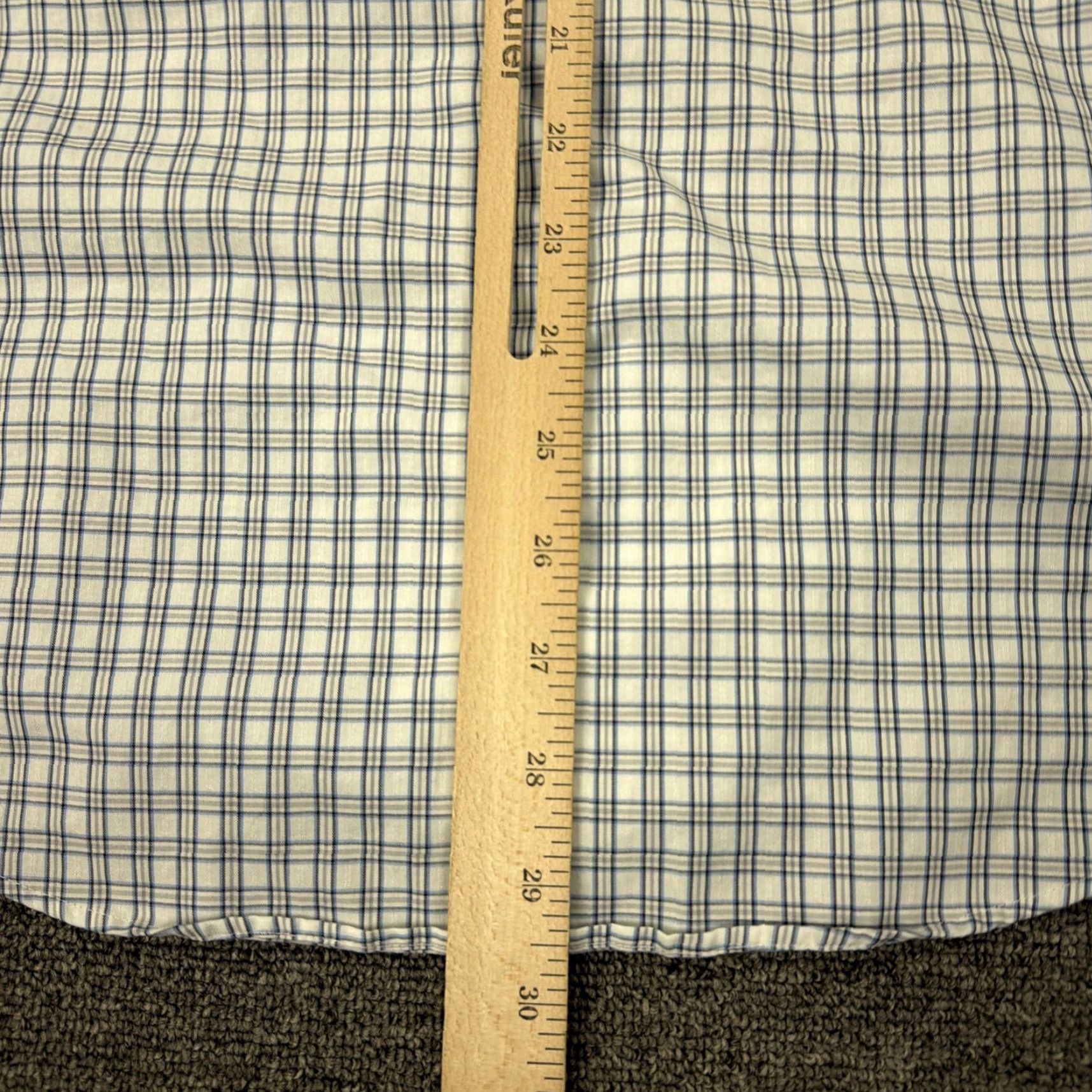 Joseph Joseph & Feiss Shirt Mens 16.5 32/33 Blue Check Non Iron Slim Fit Long Sleeve Dress Shirt Size US XL / EU 56 / 4 - 7 Thumbnail