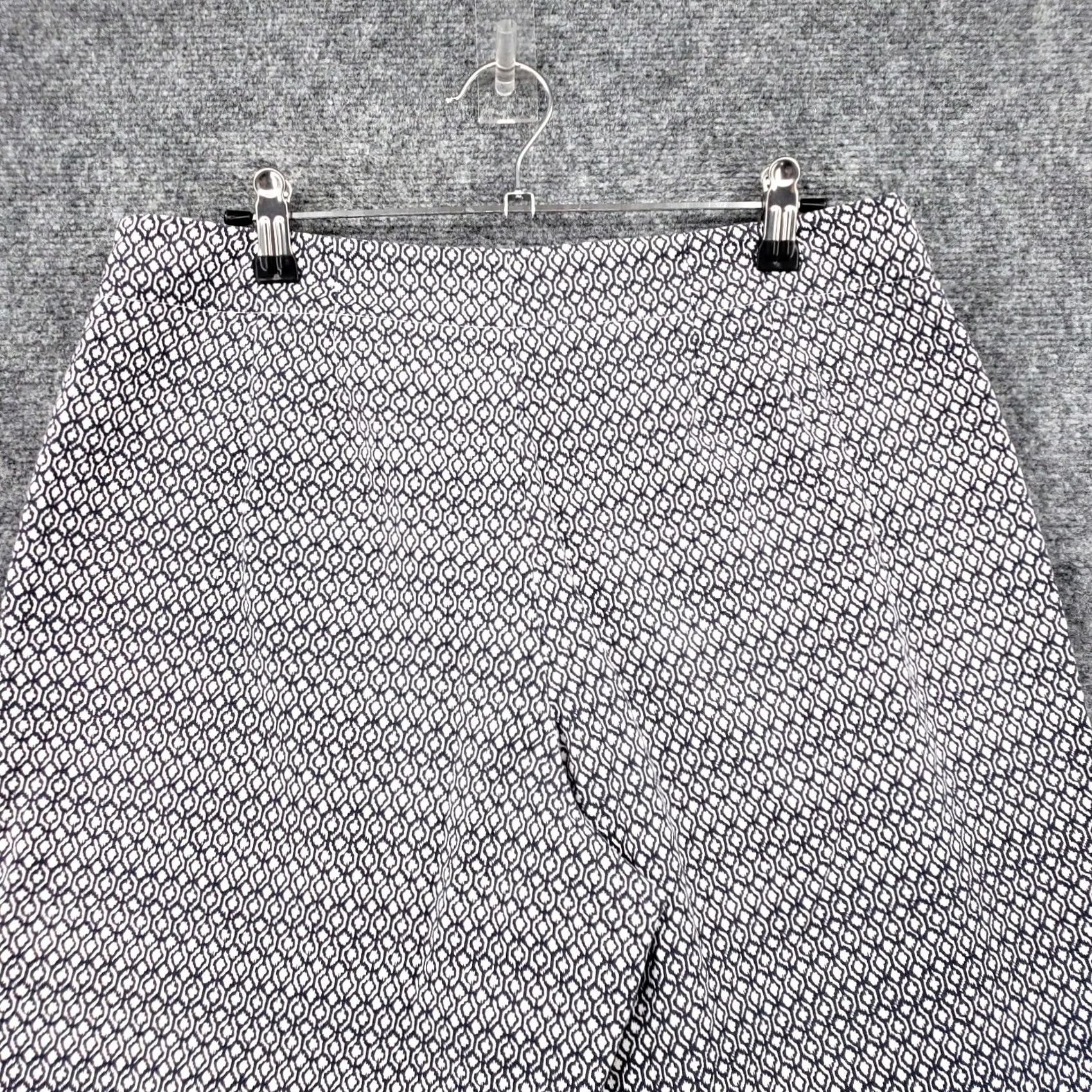 Talbots Talbots Pants Womens 10 Blue White Crop Straight Geometric Stretch Size 32" / US 10 / IT 46 - 5 Thumbnail