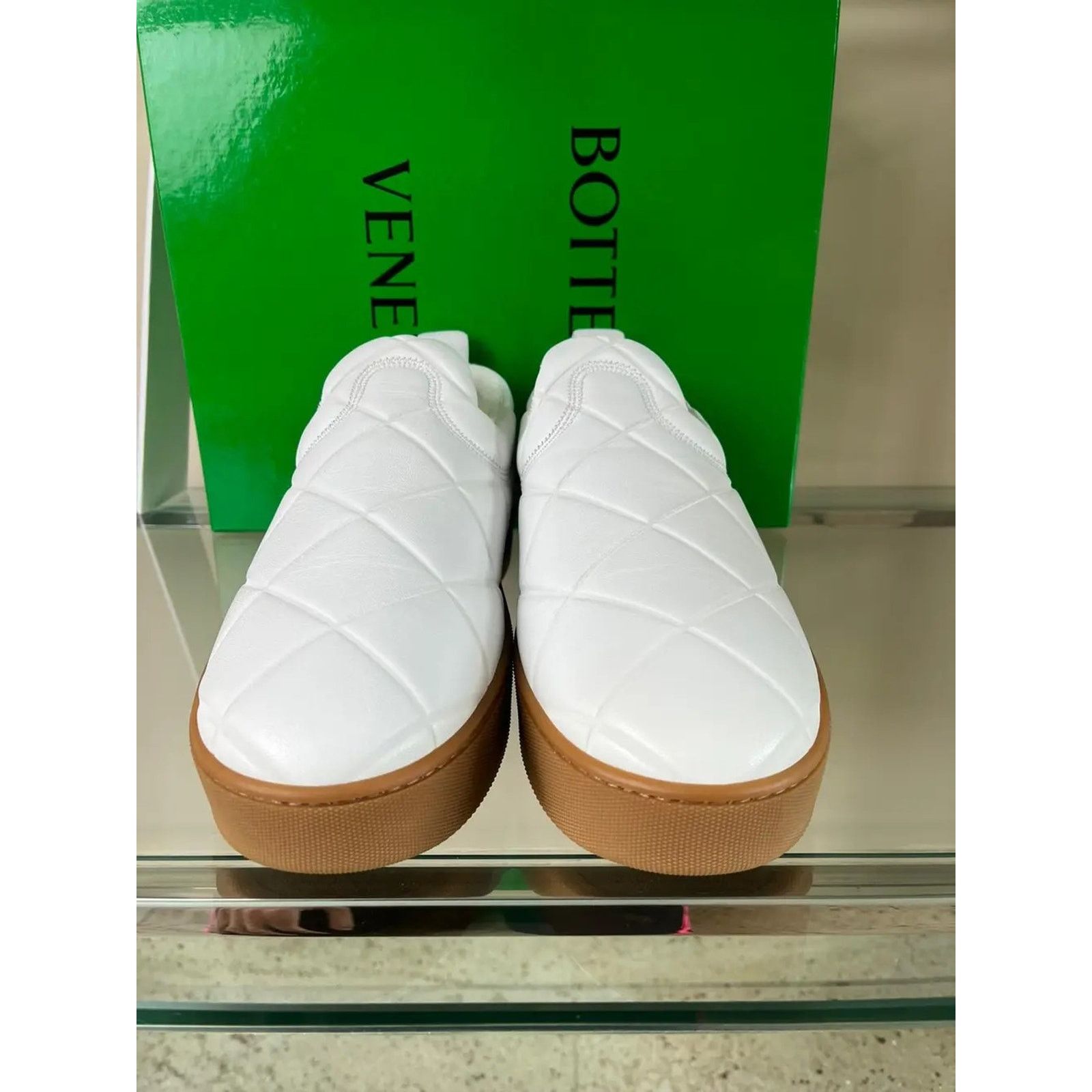Bottega Veneta o1rshd1 Quilted Nappa Leather Sneakers in White Size US 12 / EU 45 - 6 Thumbnail