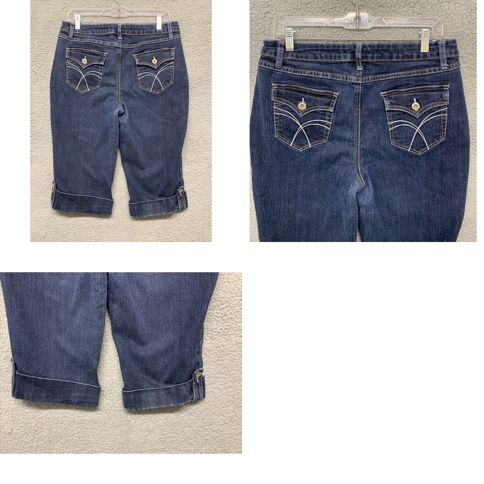Vintage Cato Jeans Capri's Size 14 Women’s Crop Blue 32" x 16" Denim Capris 5-Pocket Regular Women Size 36" / US 14 / IT 50 - 8 Thumbnail