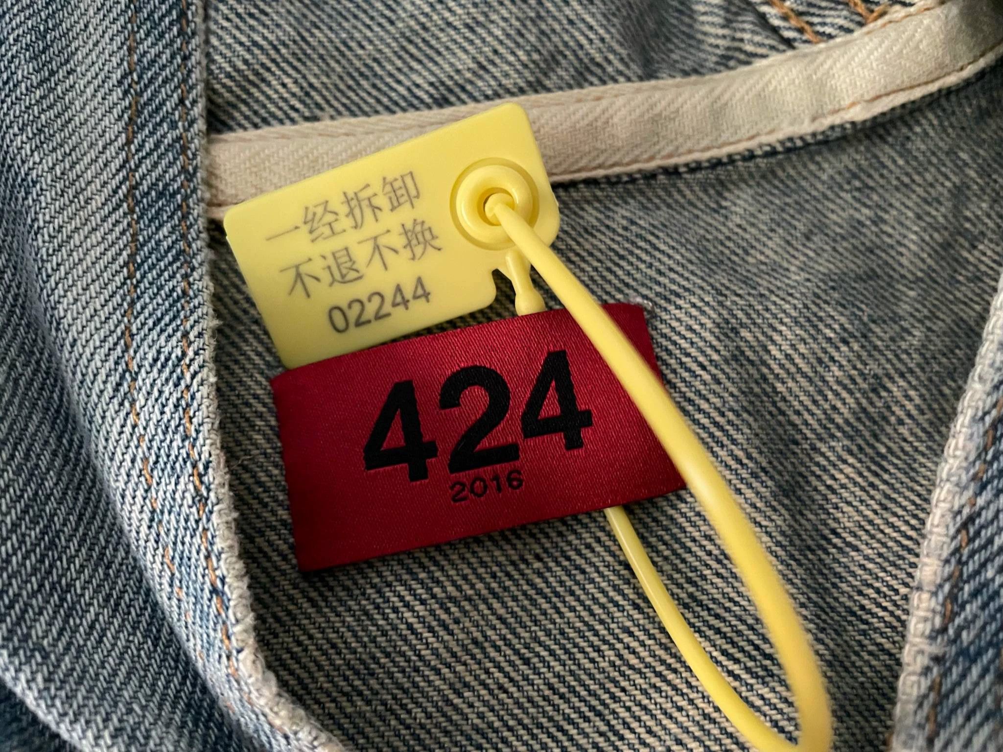 424 424 On Fairfax SS16 Distressed Denim Hooded Jacket Size US L / EU 52-54 / 3 - 7 Thumbnail