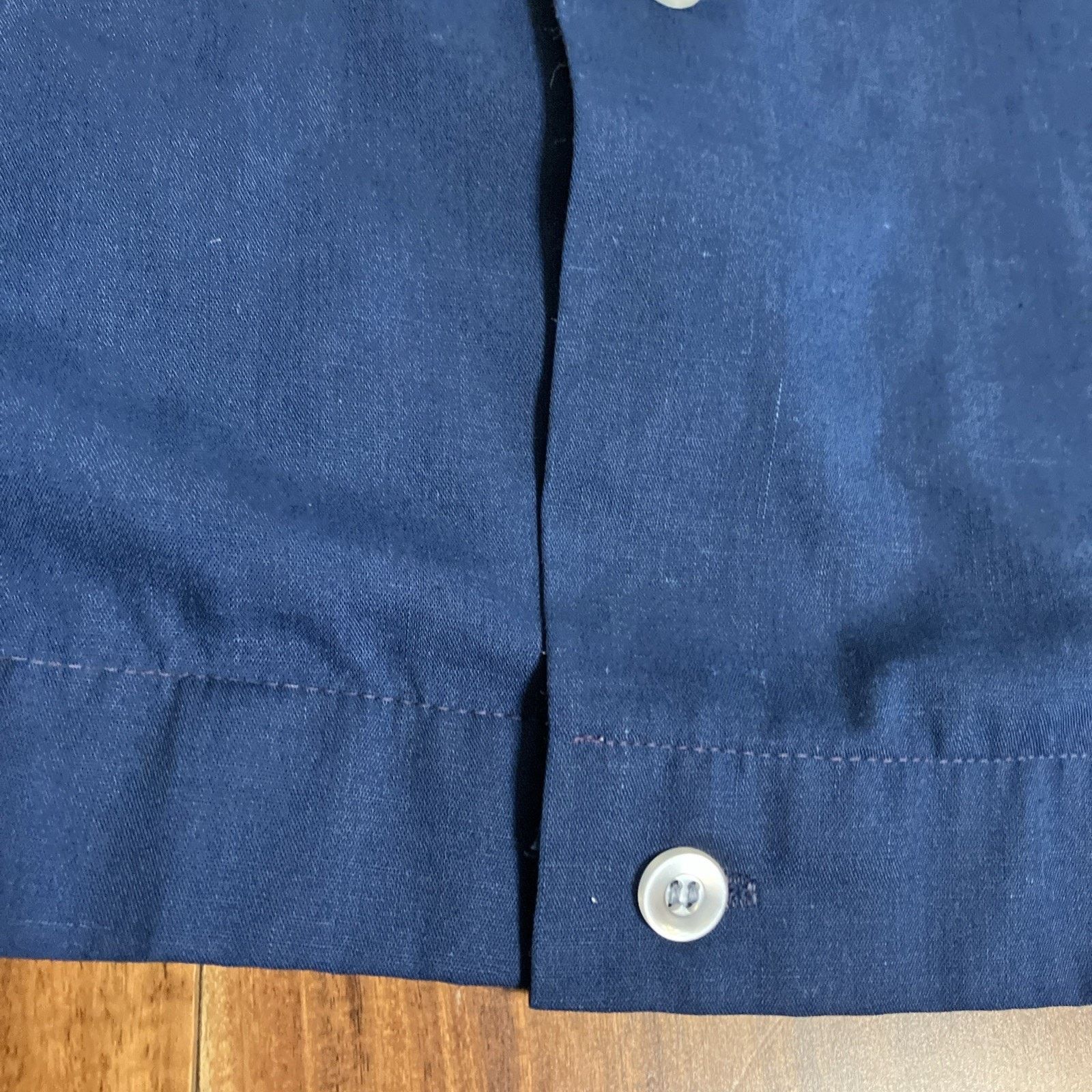 Other Vtg1970s Hilton Chain Stitch Mens Medium Bowling Shirt Navy Size US M / EU 48-50 / 2 - 14 Thumbnail