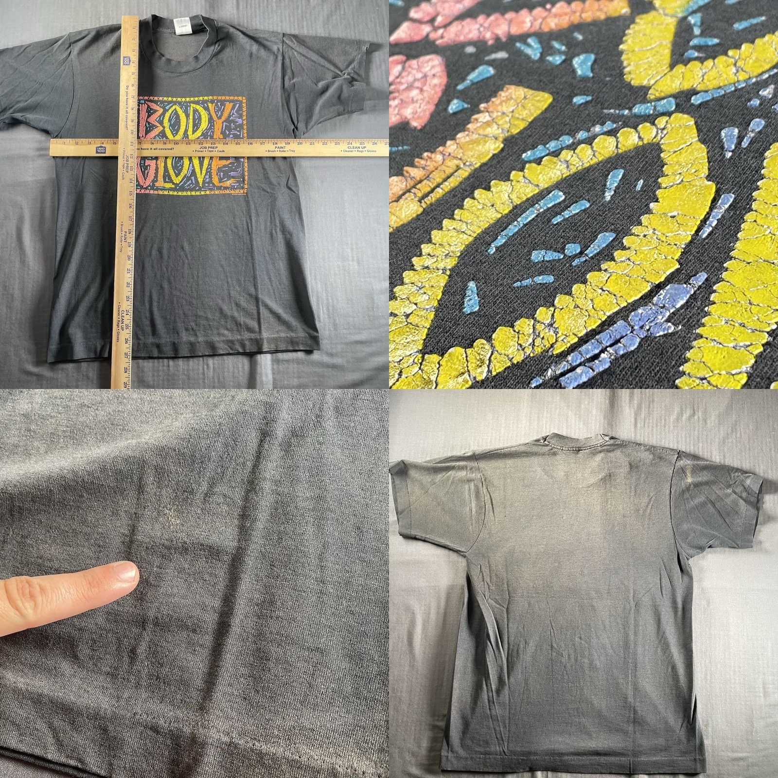 Disney VINTAGE Body Glove Shirt Mens L Black 90s Disney Cotton Crew Neck Short Sleeve 3D Textured Size US L / EU 52-54 / 3 - 8 Thumbnail
