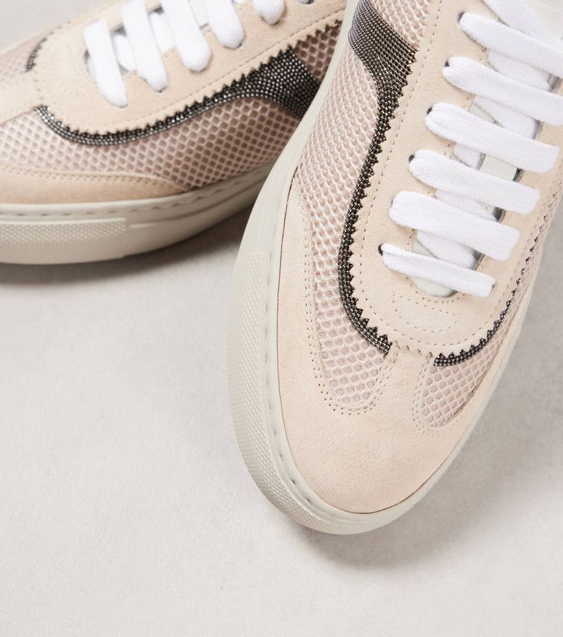 Brunello Cucinelli o1s1wg110526 Monili Chain-Detail Leather Sneakers Neutrals Size US 8.5 / IT 38.5 - 5 Thumbnail