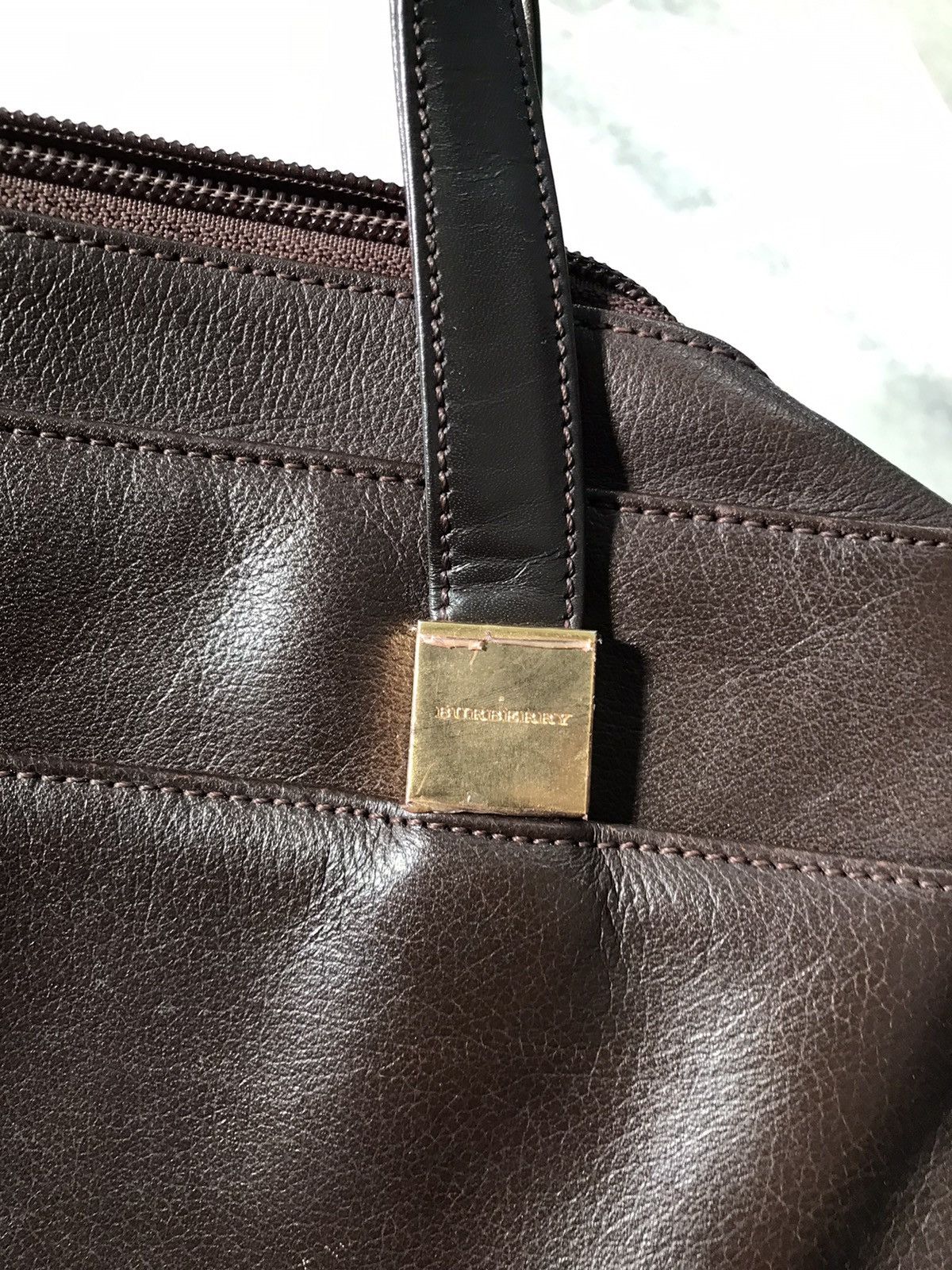Burberry Burberry Handbag Brown Leather Size ONE SIZE - 4 Thumbnail