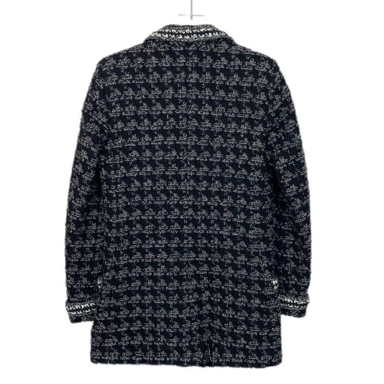 Chanel ChanelDeep Forest Series Black Checkered Wool Lapel Long-sl Size 4XL / US 24-26 - 2 Thumbnail