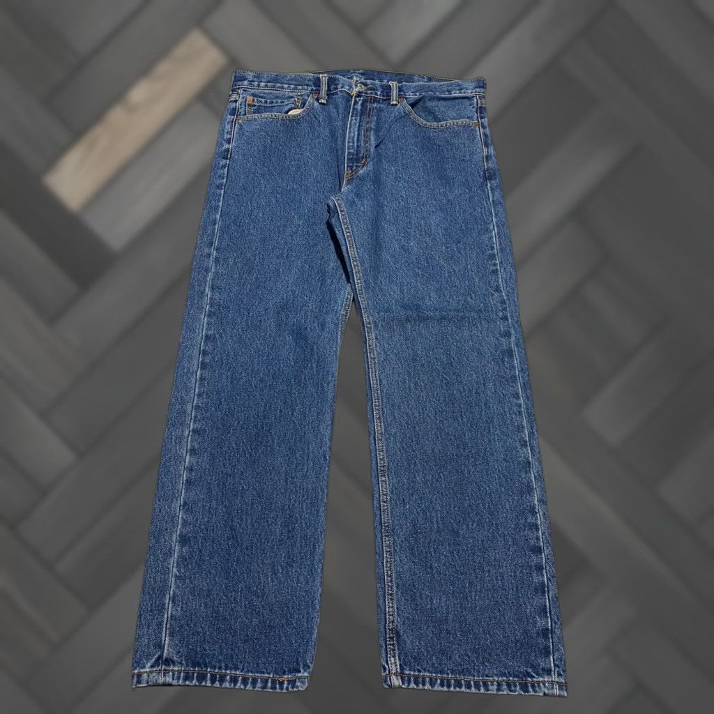 Levi's Levi's 505 Jeans Mens Regular Fit Denim Blue 38x30 Pants Straight Pocket Cotton Denim Zip Button Inseam 30 Vintage No Size US 38 / EU 54 - 1 Thumbnail