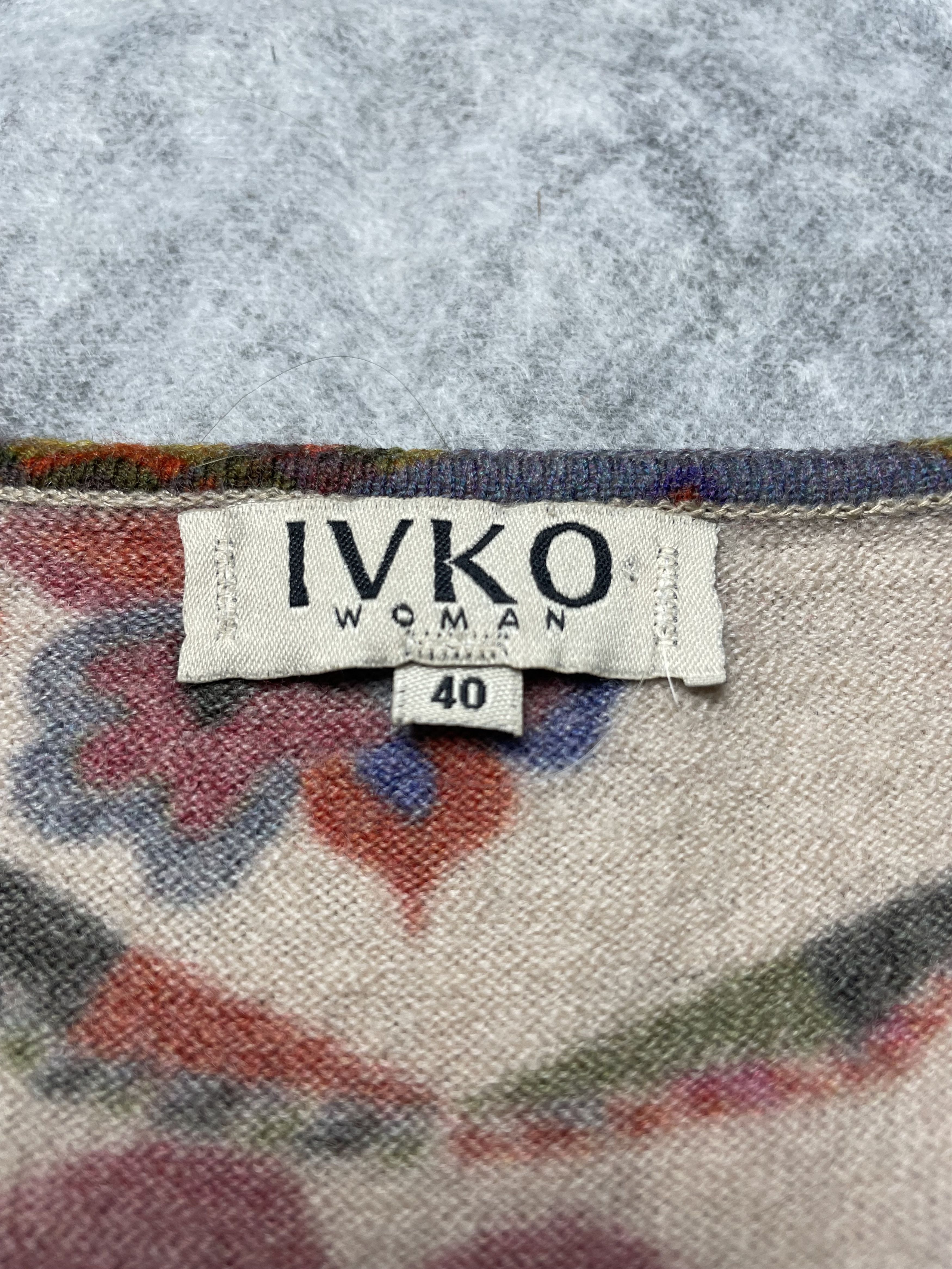 Vintage IVKO V-neck Pullover Geometric Print Wool Sweater EU 40 Size M / US 6-8 / IT 42-44 - 8 Thumbnail