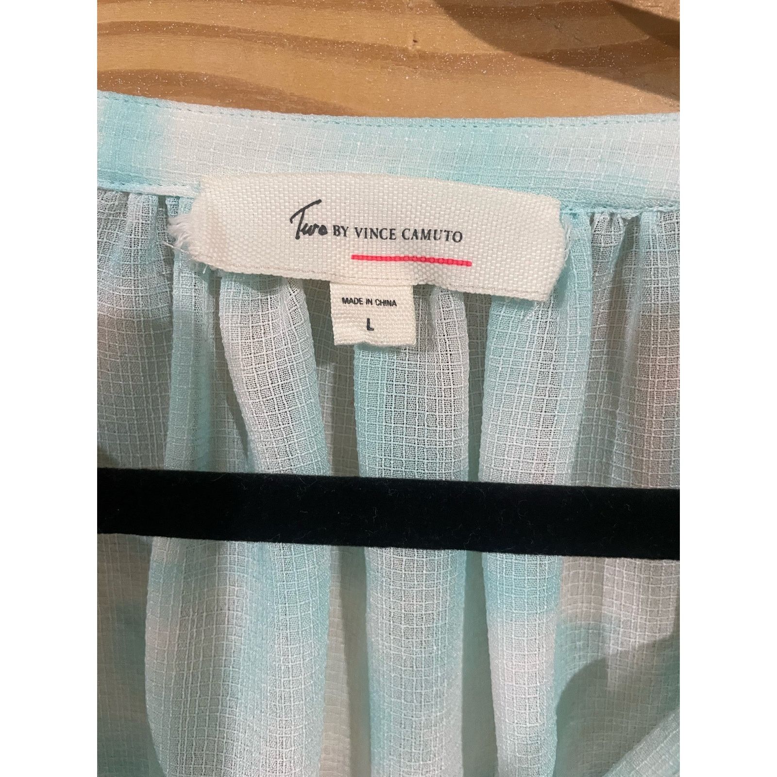 Vince Camuto Two by Vince Camuto Sheer Popover Blouse, size large Size L / US 10 / IT 46 - 2 Thumbnail
