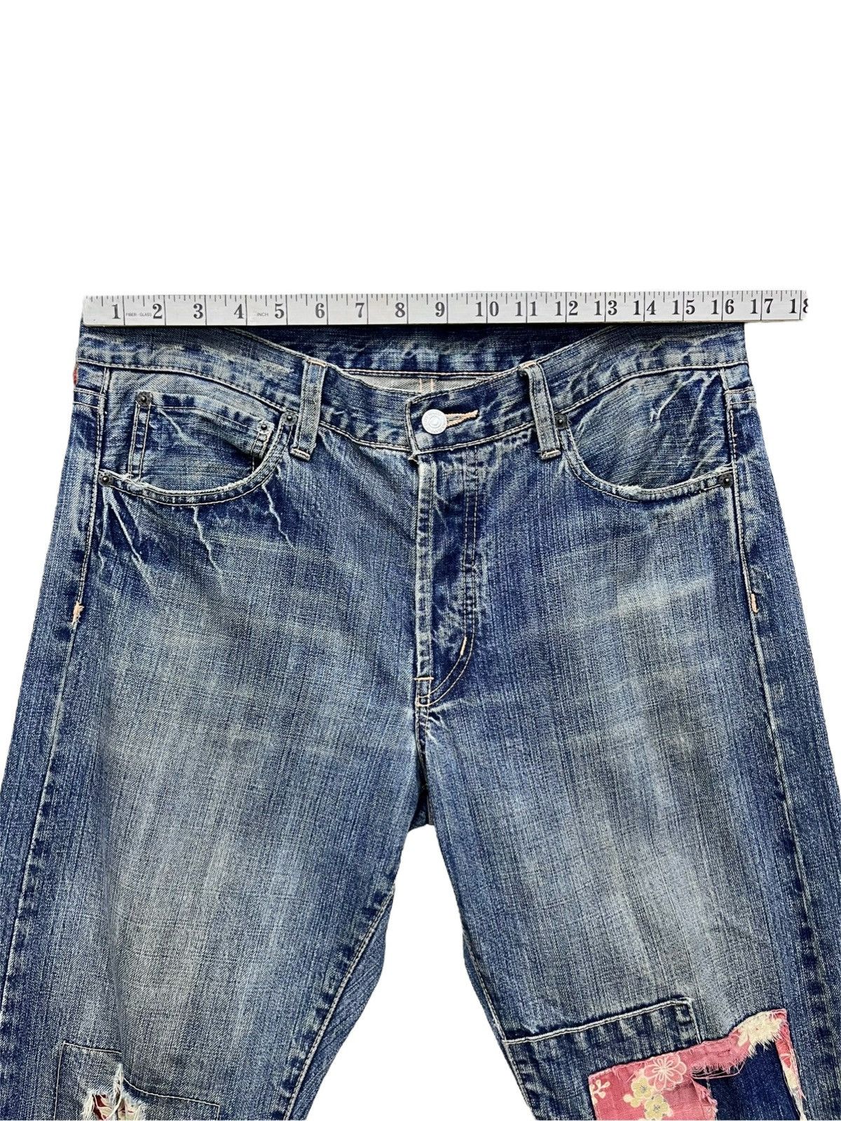 Takeo Kikuchi 🔥Vintage TAKEO KIKUCHI Distressed Ripped Patchwork Mudmax Size US 33 - 19 Thumbnail