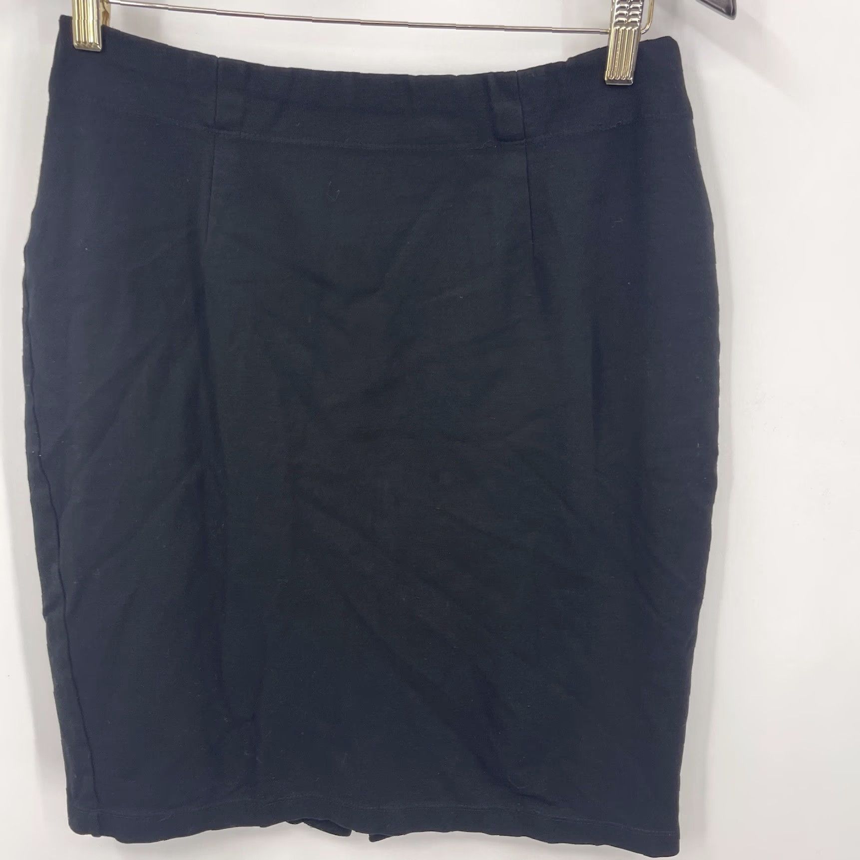 Eileen Fisher EILEEN FISHER Pencil Skirt Women Small Black Viscose Stretch Pull On Knee Length Black 90s? Size 28" / US 6 / IT 42 - 5 Thumbnail